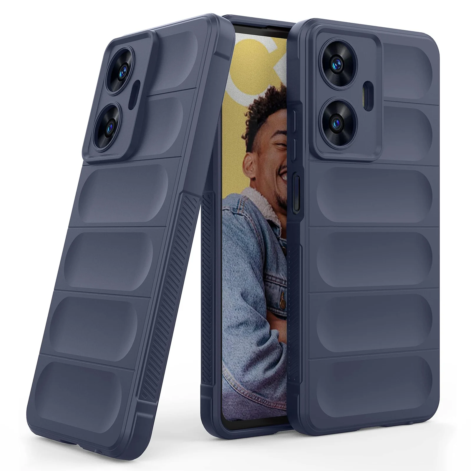 DL3 Mobilak Flexible Silicone and TPU Protective Case with Camera Protection for realme C55 / Narzo N55 - Blue