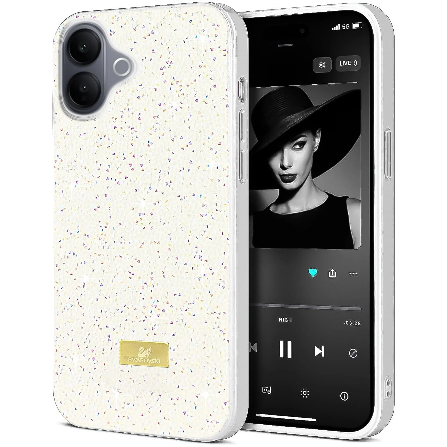 5.5 — DL3 Mobilak Case for Vivo V60 Lite 5G/4G Glitter, Sparkle Diamond Crystal Bling Case with Bling, Ultra Thin Lightweight Full Body Shockproof Anti-Scratch Protective Cover