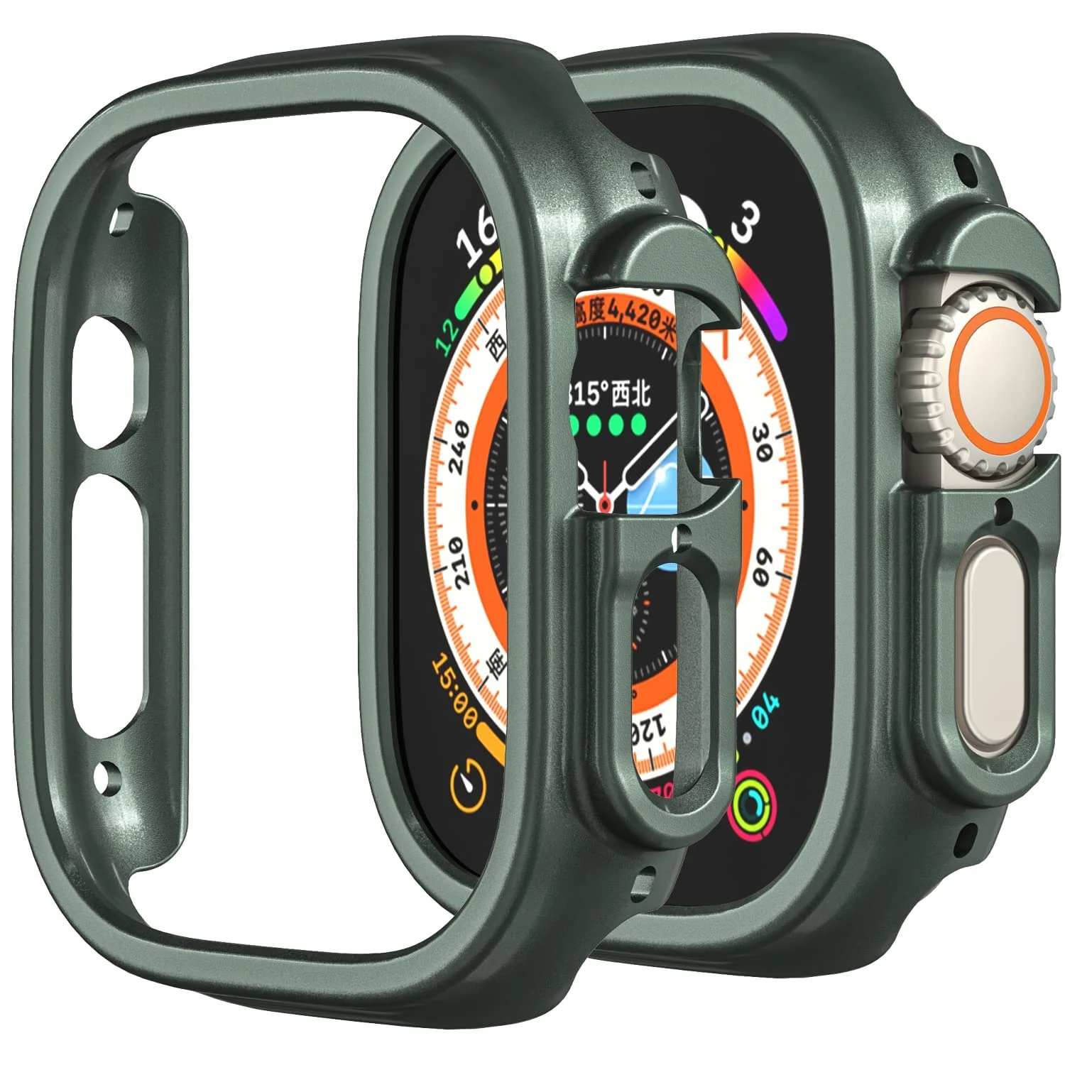 DL3 Mobilak Compatible For Apple Watch Ultra Case 49mm, Shockproof Ultra-Thin Hard PC Bumper Case All-Around Edge Protective Cover Frame[NO Screen Protector] for iWatch Accessories - Green