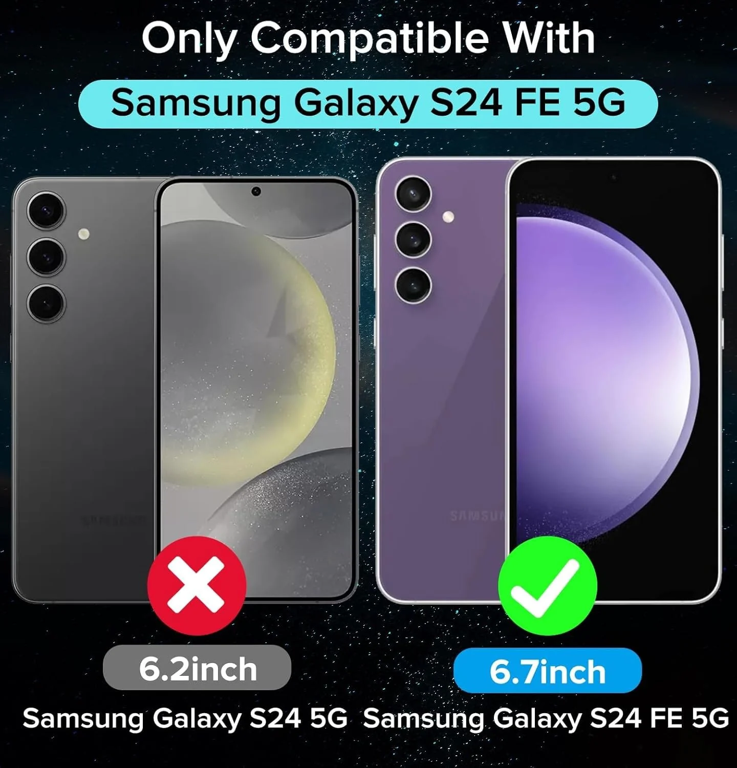 DL3 MOBILAK Case Compatible with Samsung Galaxy S24 FE, Cover SiliconeTransparent TPU Gorilla Anti-shock Protector Camera Shockproof Corners - Clear