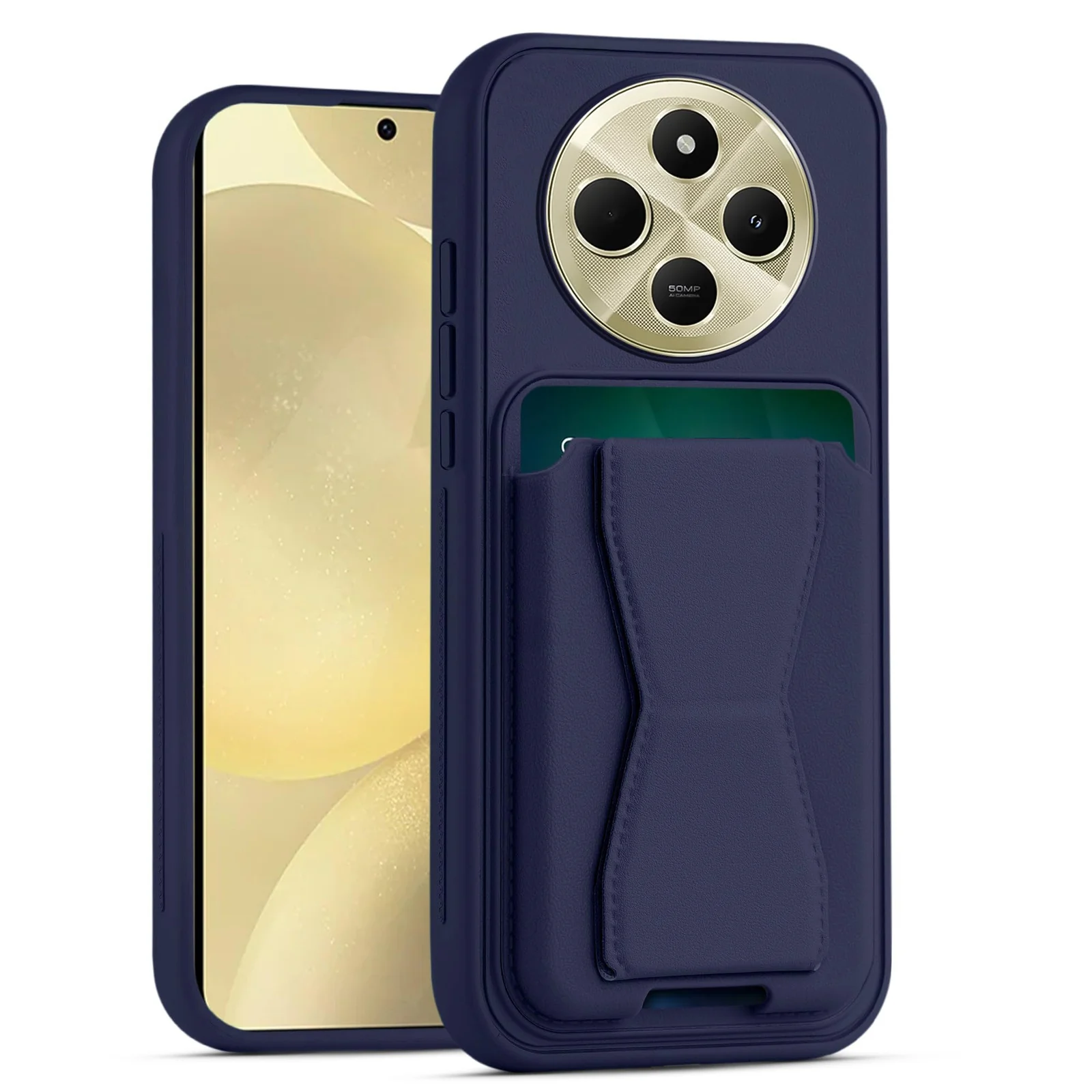 DL3 Mobilak Leather Wallet Case for Xiaomi Redmi 14C / Redmi A4 / Poco C75, Camera protection, Shock-absorbing protection, Built-in kickstand - Blue