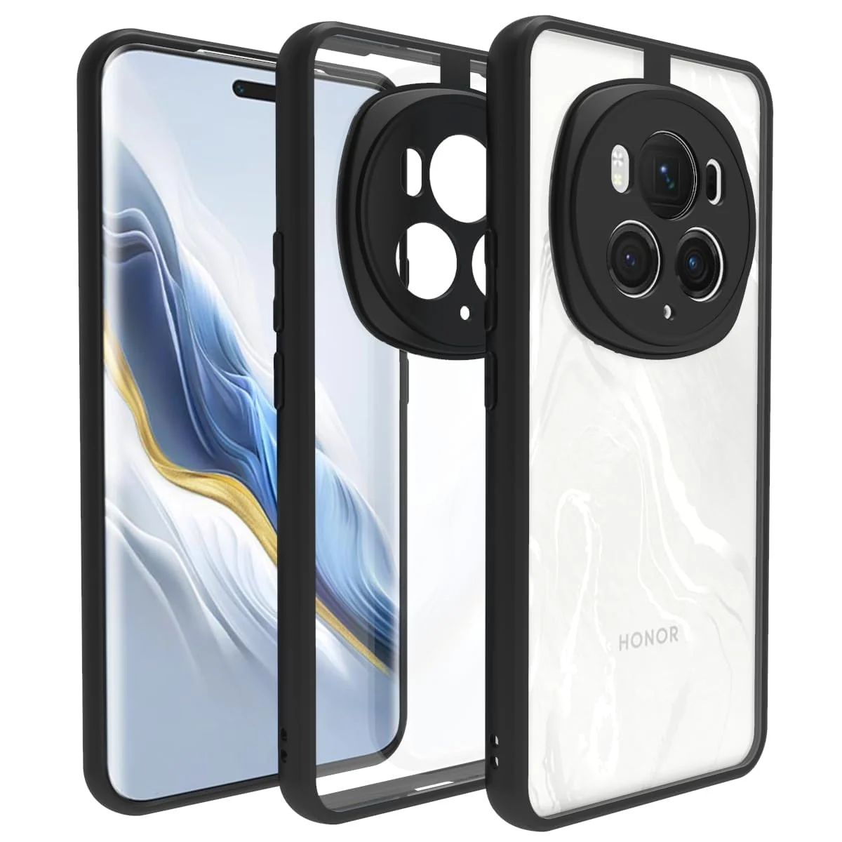 DL3 Mobilak Soft Silicone Protective Case for Honor Magic 6 Pro with Camera Protection and Military-Grade Protection - Black