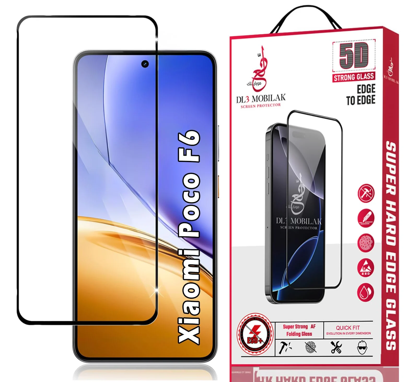 DL3 Mobilak for Xiaomi Poco F6 Tempered Glass Screen Protector, 9H Hardness Anti-Scratch Tempered Glass flim, Case Friendly, Anti-Scratch - Clear