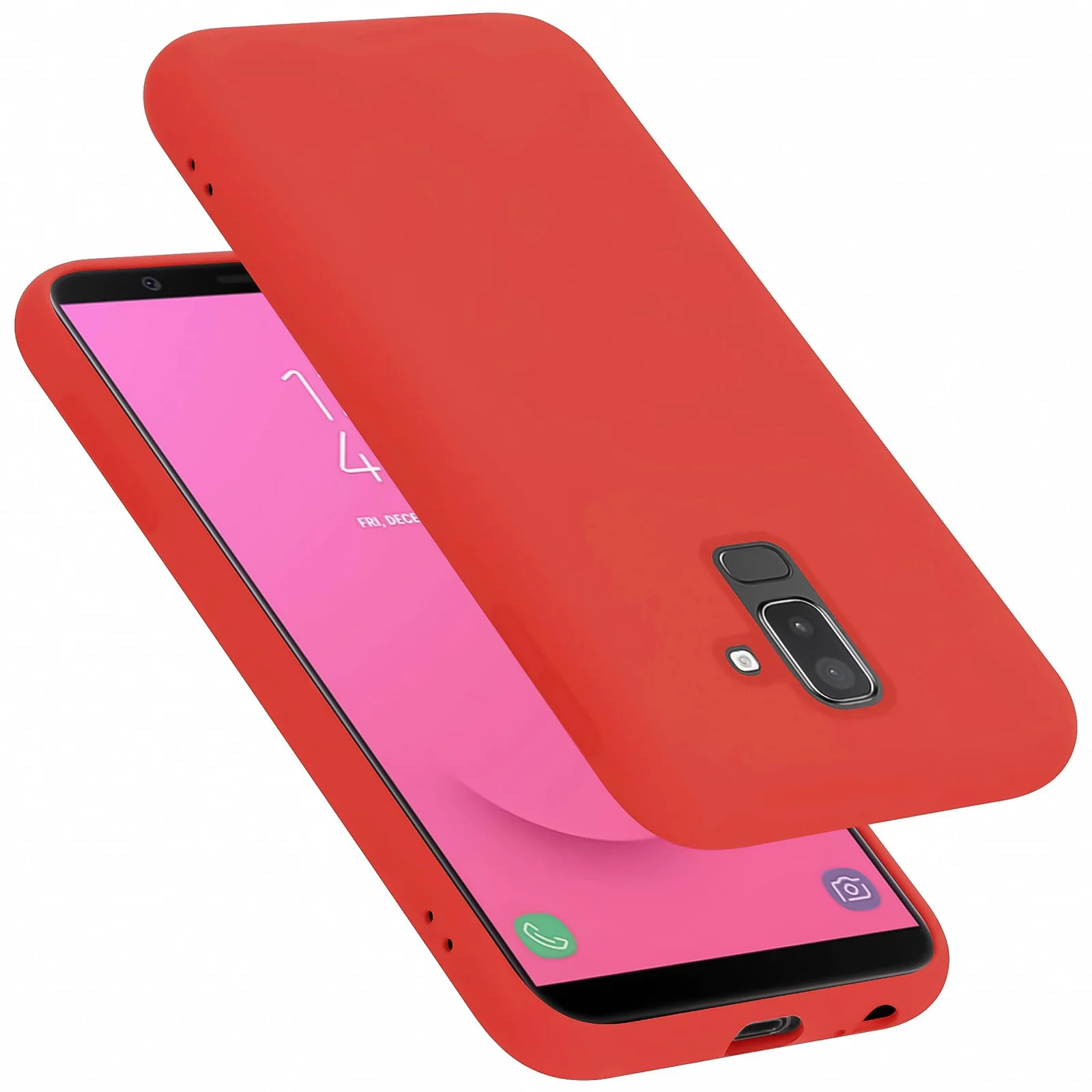 Dl3 Mobilak Samsung Galaxy A6 Plus Case, Soft Flexible Liquid Silicone Gel Rubber Bumper Cover, Full Body Shockproof Protective Phone Case (Purple)