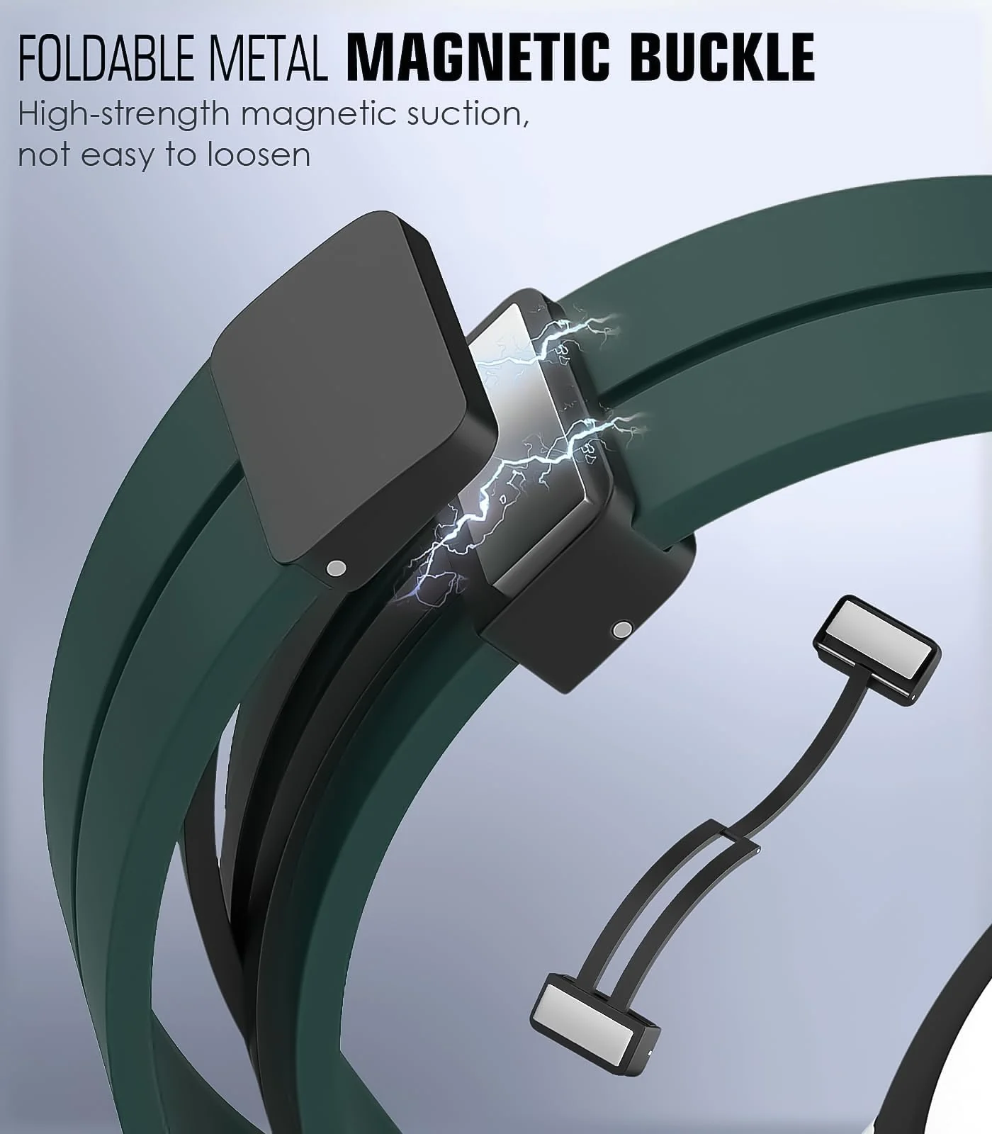 DL3 MOBILAK Magnetic for Samsung Galaxy Watch 6/4/5 Band 40mm 44mm/Galaxy Watch 6 Classic Bands 47mm 43mm/watch 4 Classic 46mm 42mm,Silicone Strap for Samsung Watch 5 Pro 45mm,No Gap Buckle - Dark Green
