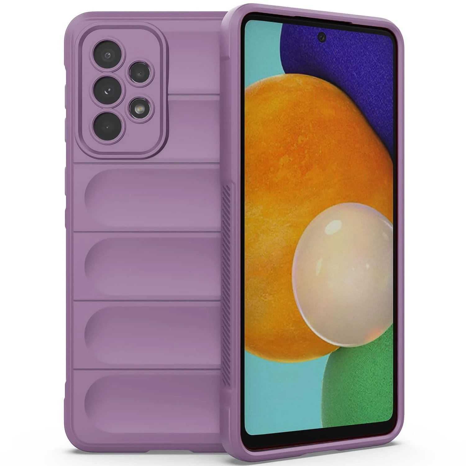 DL3 Mobilak Flexible Silicone and TPU Protective Case with Camera Protection for Samsung Galaxy A73 5G - Purple