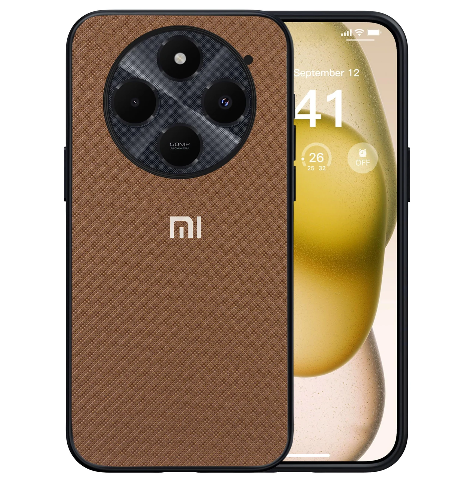 Dl3 Mobilak Compatible with Xiaomi Redmi 14C/Redmi A4/Poco C75 Case Dual Layer Heavy Duty Cell Phone Protective Cover Shockproof Rugged with Non-Slip Textured - Black