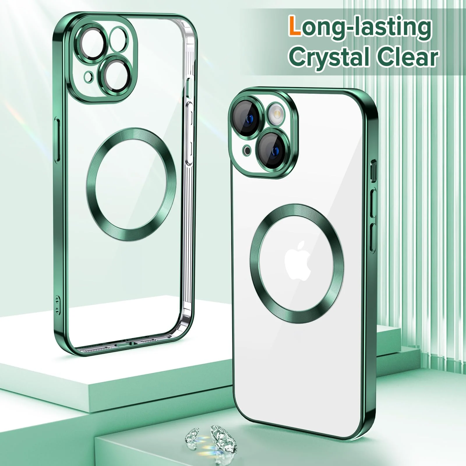 DL3 MOBILAK MagSafe Phone Case with Camera Lens Protector for Apple iPhone 13, Green
