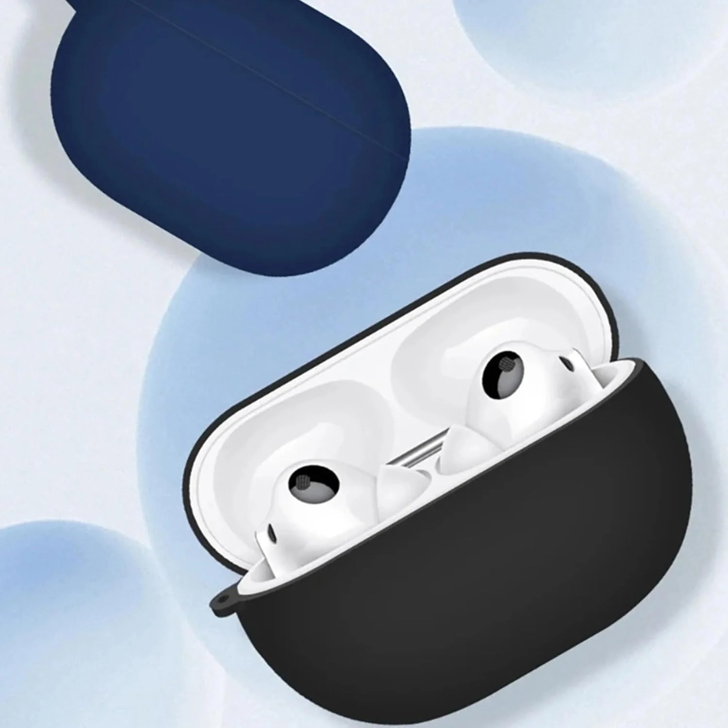 DL3 Mobilak Silicone Case Compatible with Huawei Freebuds Pro 3/Freebuds Pro 4 Earbuds, Soft Silicone Protective Case Cover, Shockproof Sleeve with Carabiner - Blue