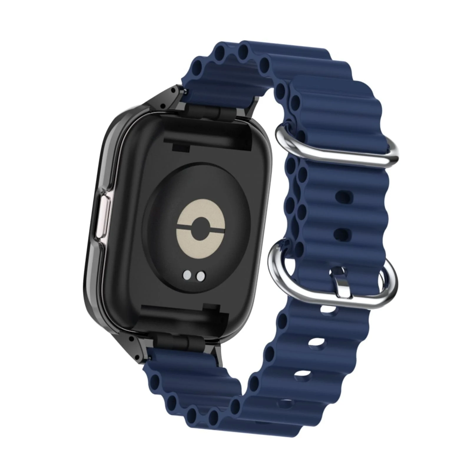 DL3 Mobilak Ocean Strap Compatible with Xiaomi Mi Watch Lite/Redmi Watch, Adjustable Silicone Strap with Metal Buckle, Band With Frame Metal Women Men Replacement Strap - Blue