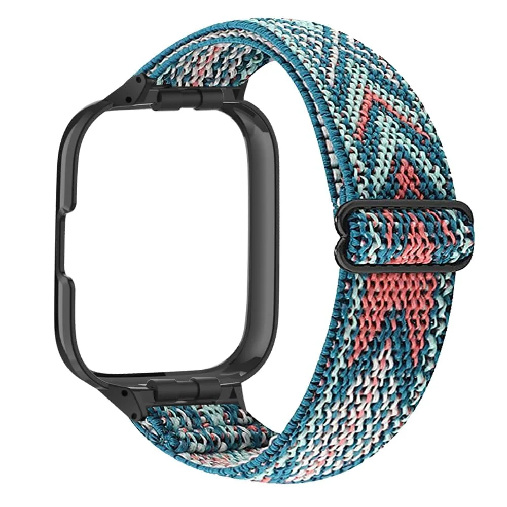 DL3 Mobilak Nylon Strap For Xiaomi Redmi Watch 3 Active/Redmi Watch 3 Lite, Soft Elastic Nylon Straps, Adjustable Stretchy Sports Replacement Bracelets Wristbands for Women Men - Green Arrow