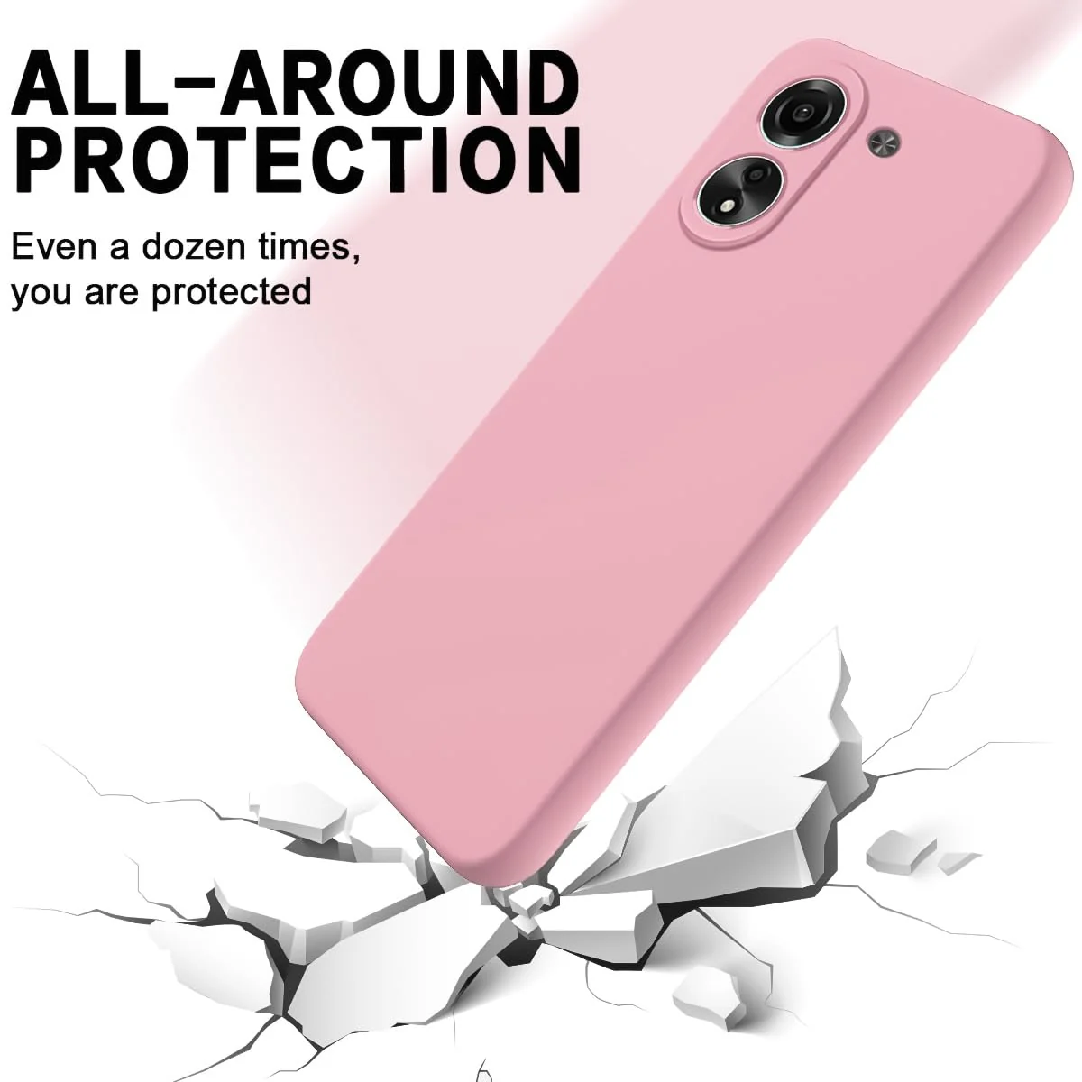 DL3 Mobilak Soft Silicone Protective Case for Xiaomi Redmi 13C with Microfiber Lining and Shockproof Design - Pink