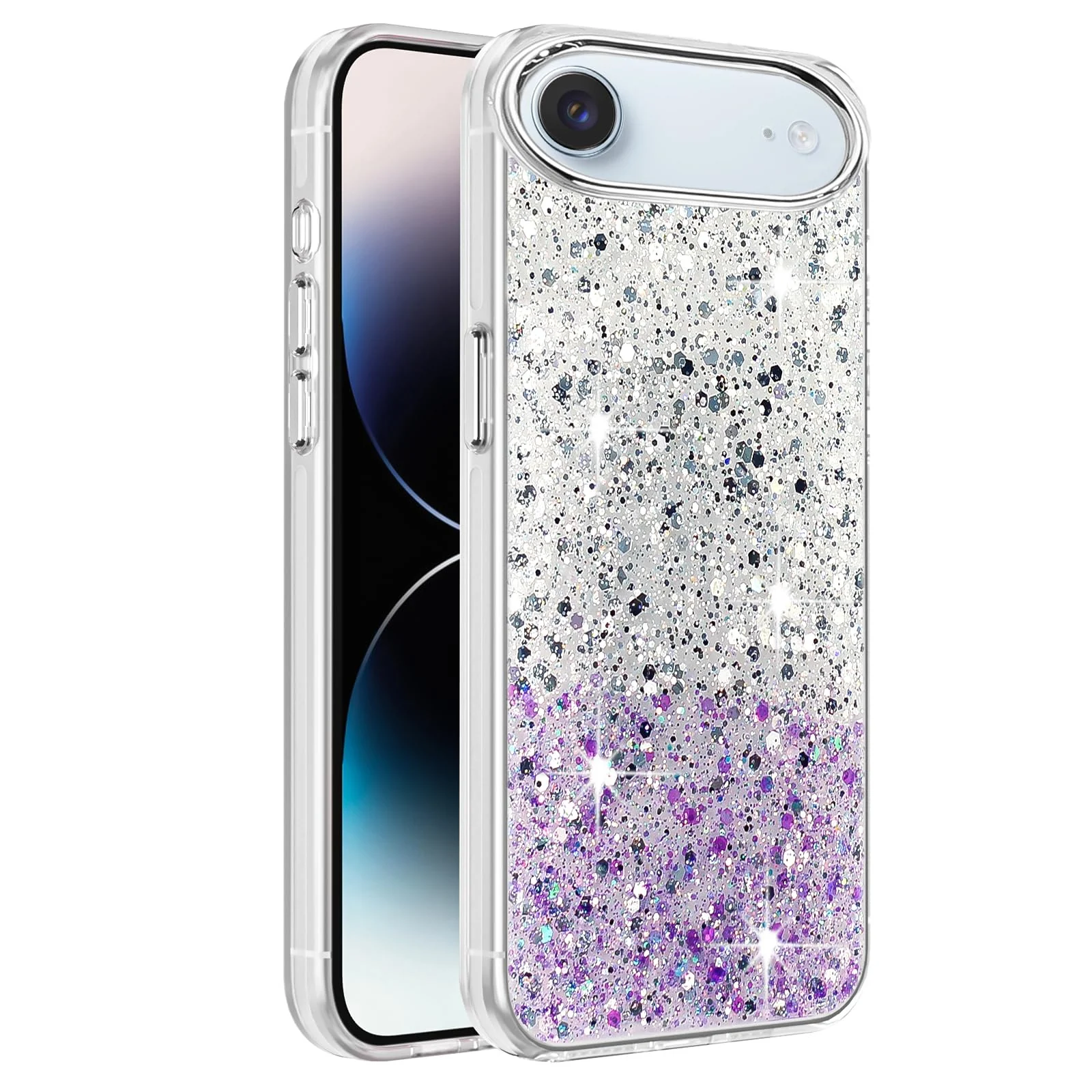 iPhone 17 Air 6.5-Inch Case / Clear Glitter Bling Sparkly — DL3 Mobilak Glitter Protective Case for iPhone 17 Air 6.5-Inch, Supports wireless charging, Camera protection, Shock-absorbing protection