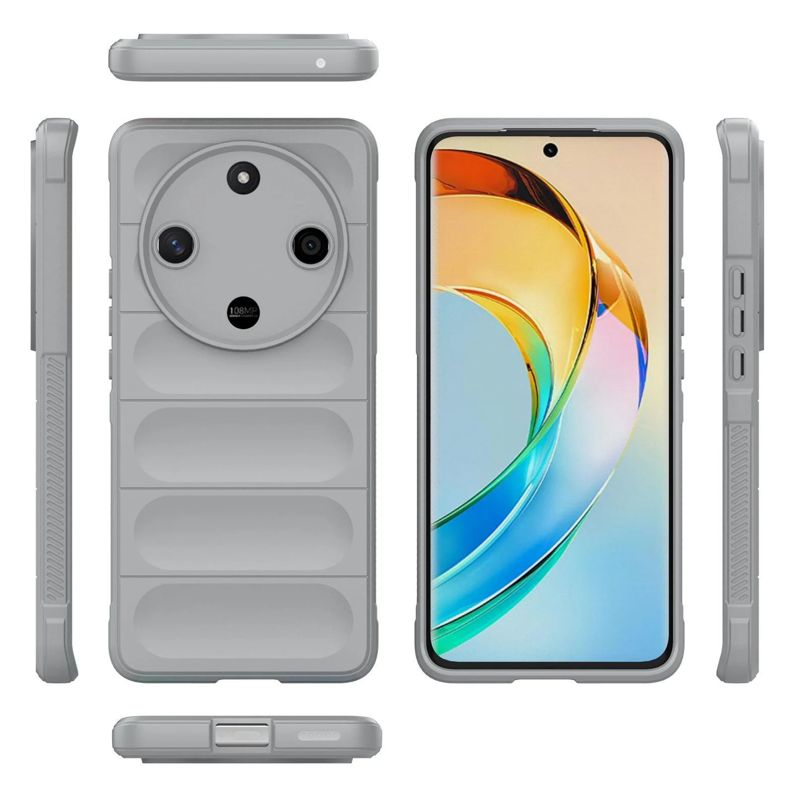 DL3 Mobilak Soft Silicone Protective Case for Honor X9b / Honor Magic 6 Lite 5G / Honor X50 with Camera Protection and Shockproof Design - Gray