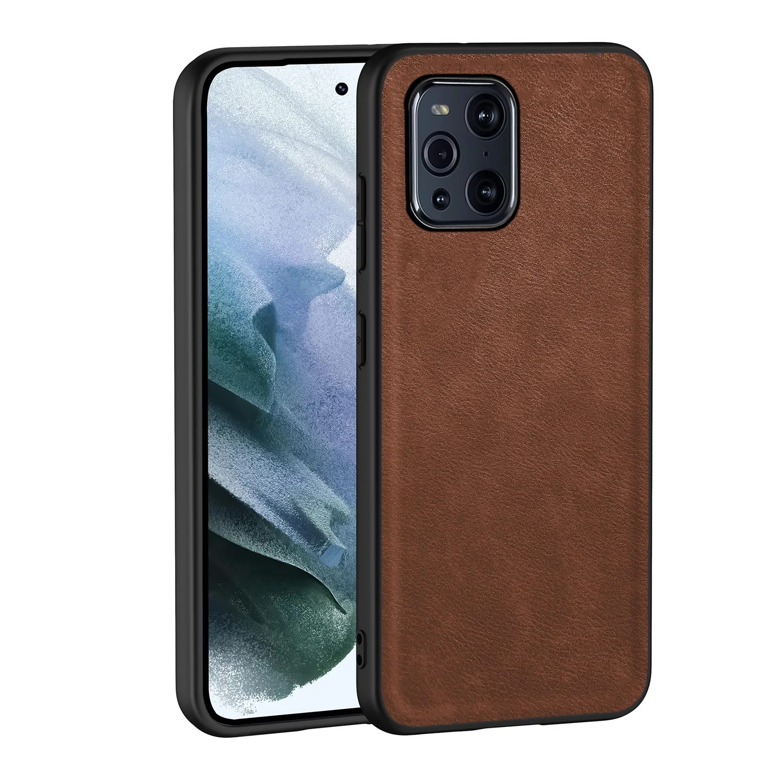 Dl3 Mobilak Case for Oppo Find X3 Pro Leather Case,Anti-Drop, Anti-Shock, Non-Slip Texture,Simple Cell Phong Cover (Gray)