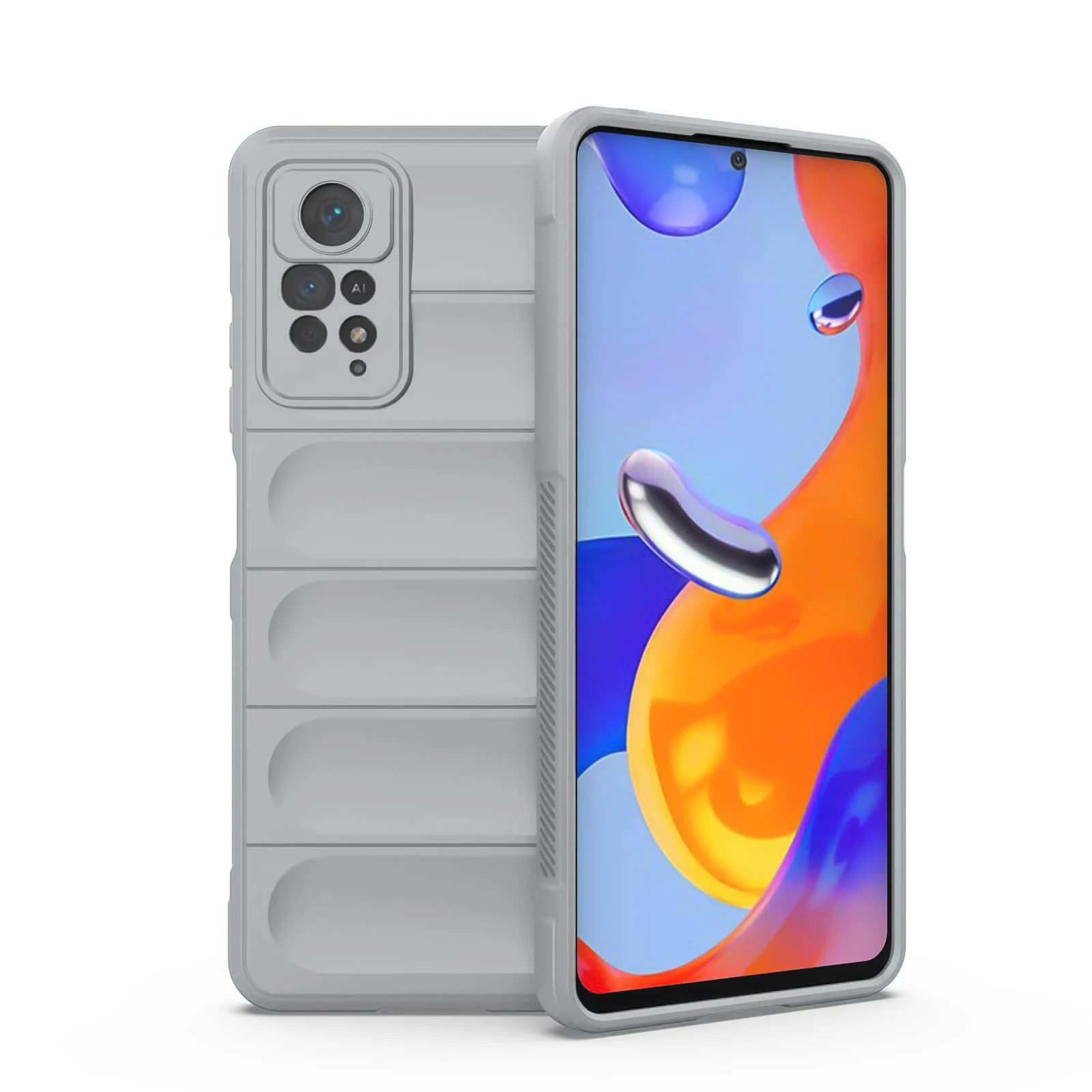 DL3 Mobilak Flexible Silicone and TPU Protective Case with Camera Protection for Xiaomi Redmi Note 11 4G / Note 11S - Gray