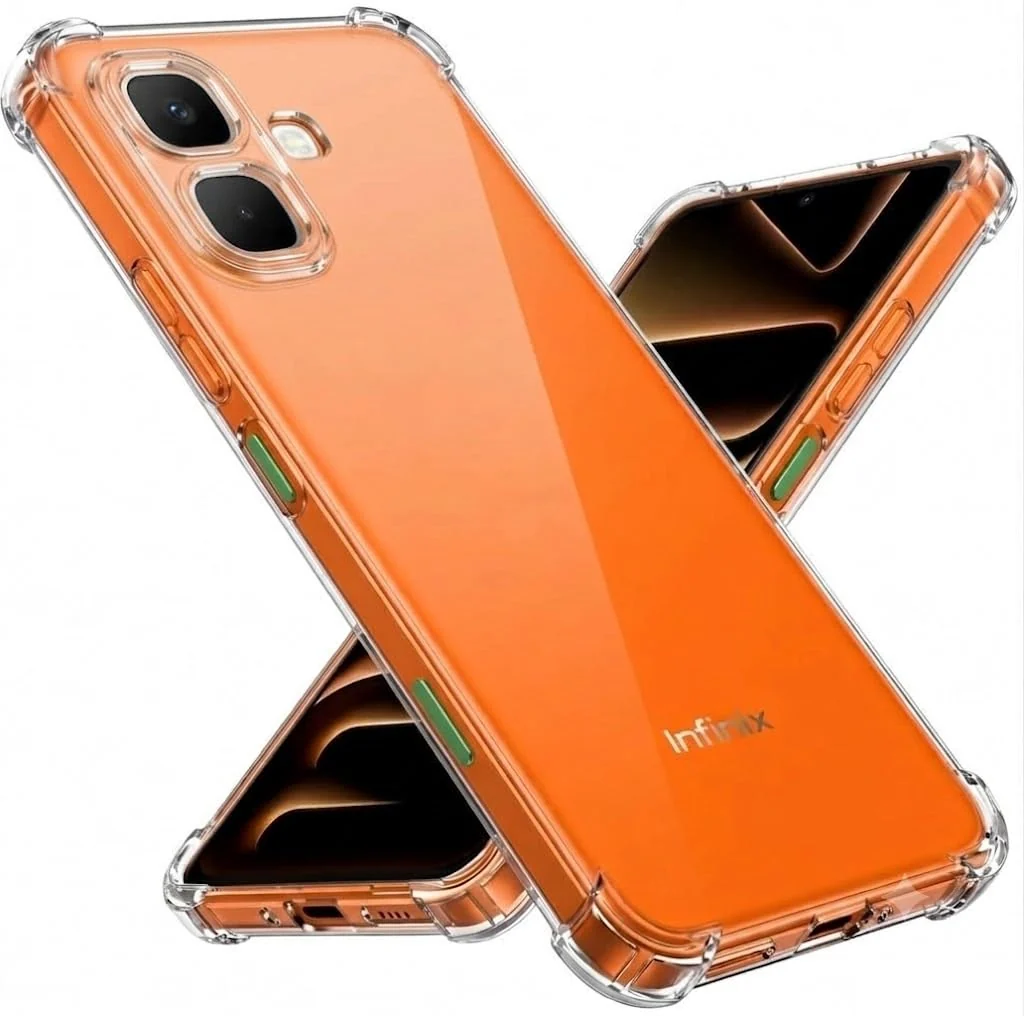 DL3 Mobilak Case Compatible with Infinix Smart 20, Cover SiliconeTransparent TPU Gorilla Anti-shock Protector Camera Shockproof Corners - Clear