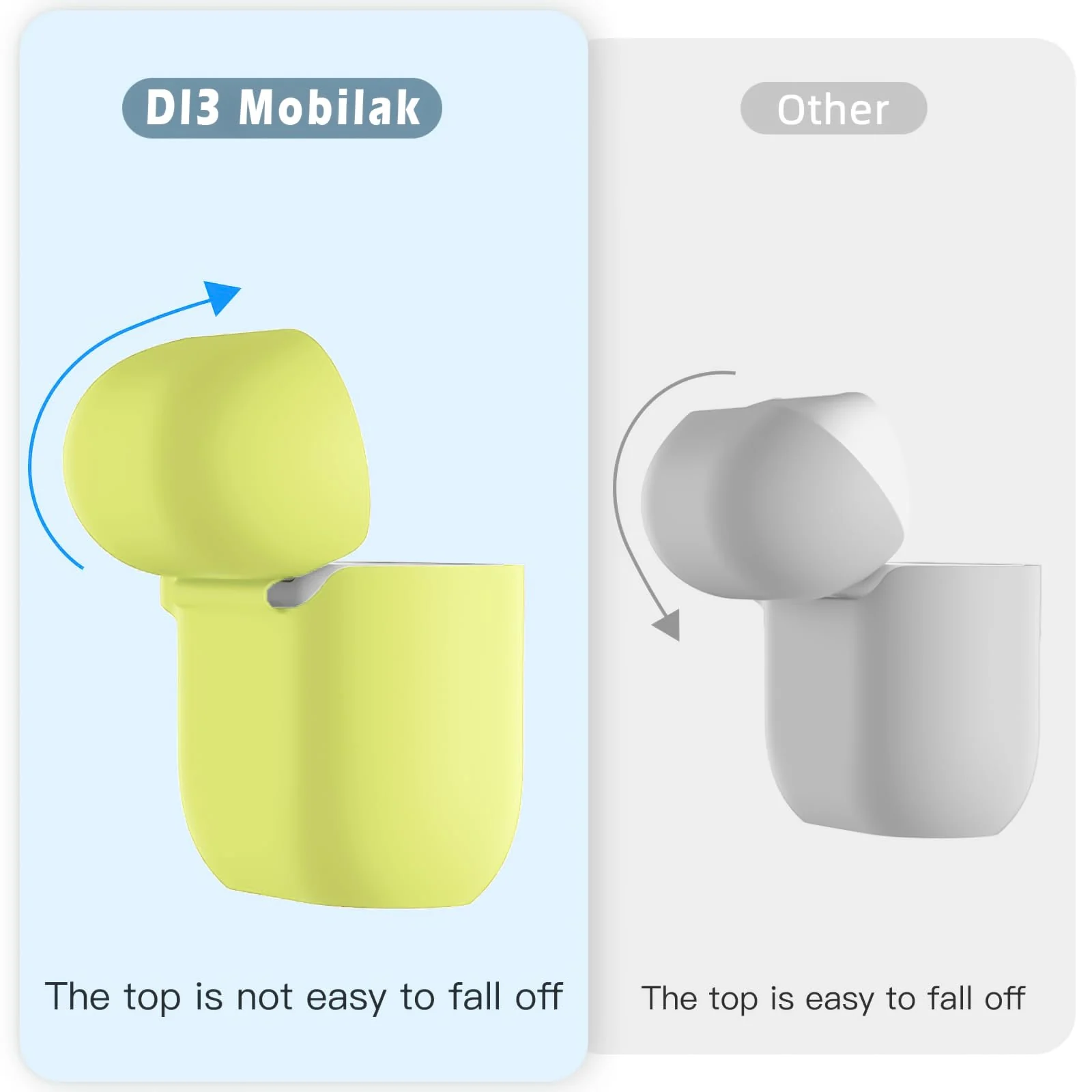 DL3 Mobilak Compatible with AirPods 4 Case (2024), Soft Silicone Full Protective Case Cover with Keychain, For Apple AirPods 4th Generation for Women Men - Yellow