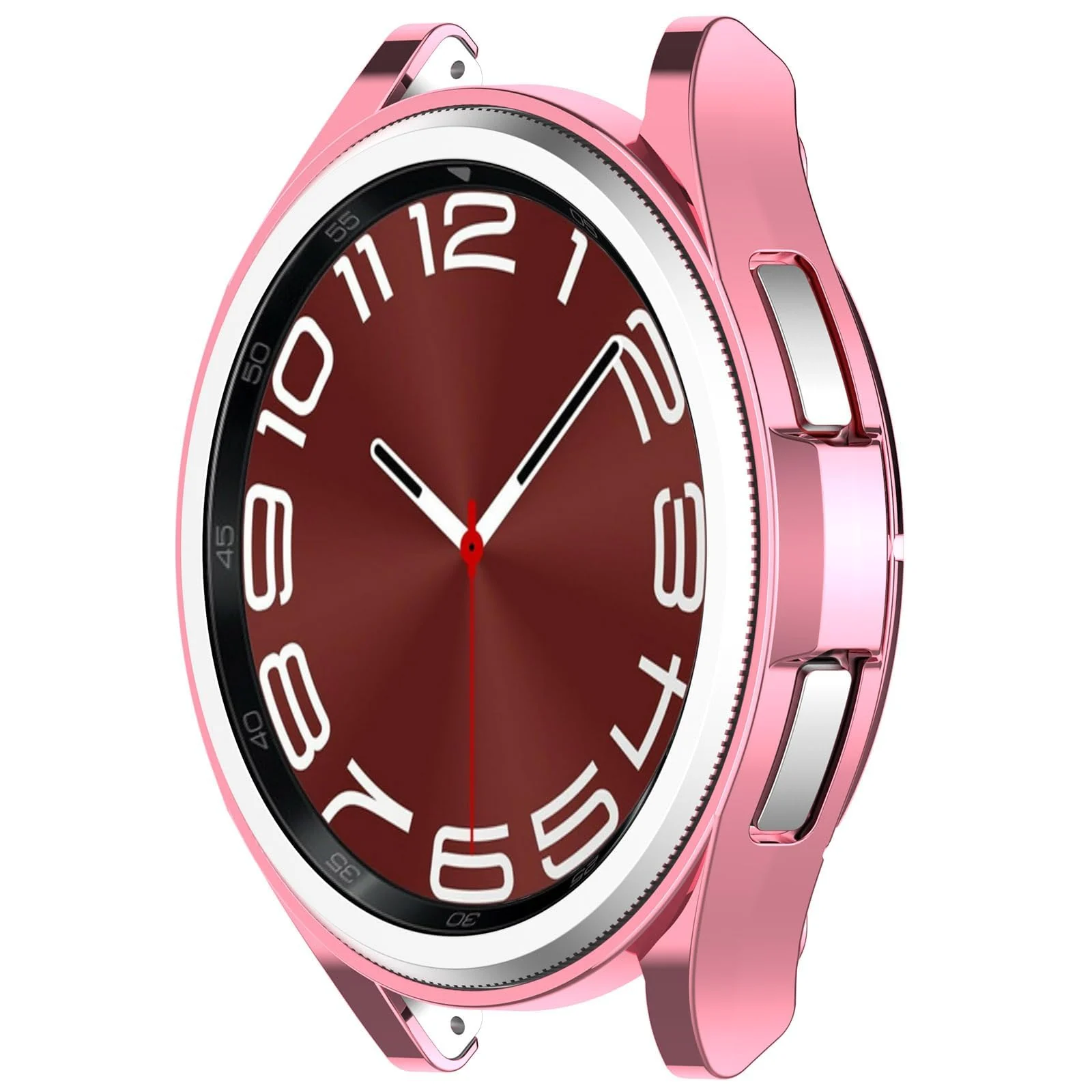 DL3 Mobilak Bumper Case Protector for Samsung Galaxy Watch 6 Classic 43mm, [NO Screen Film] Flexible Lightweight Glossy TPU Edge Case Protective Cover Galaxy Watch 6 Classic 43mm - Pink