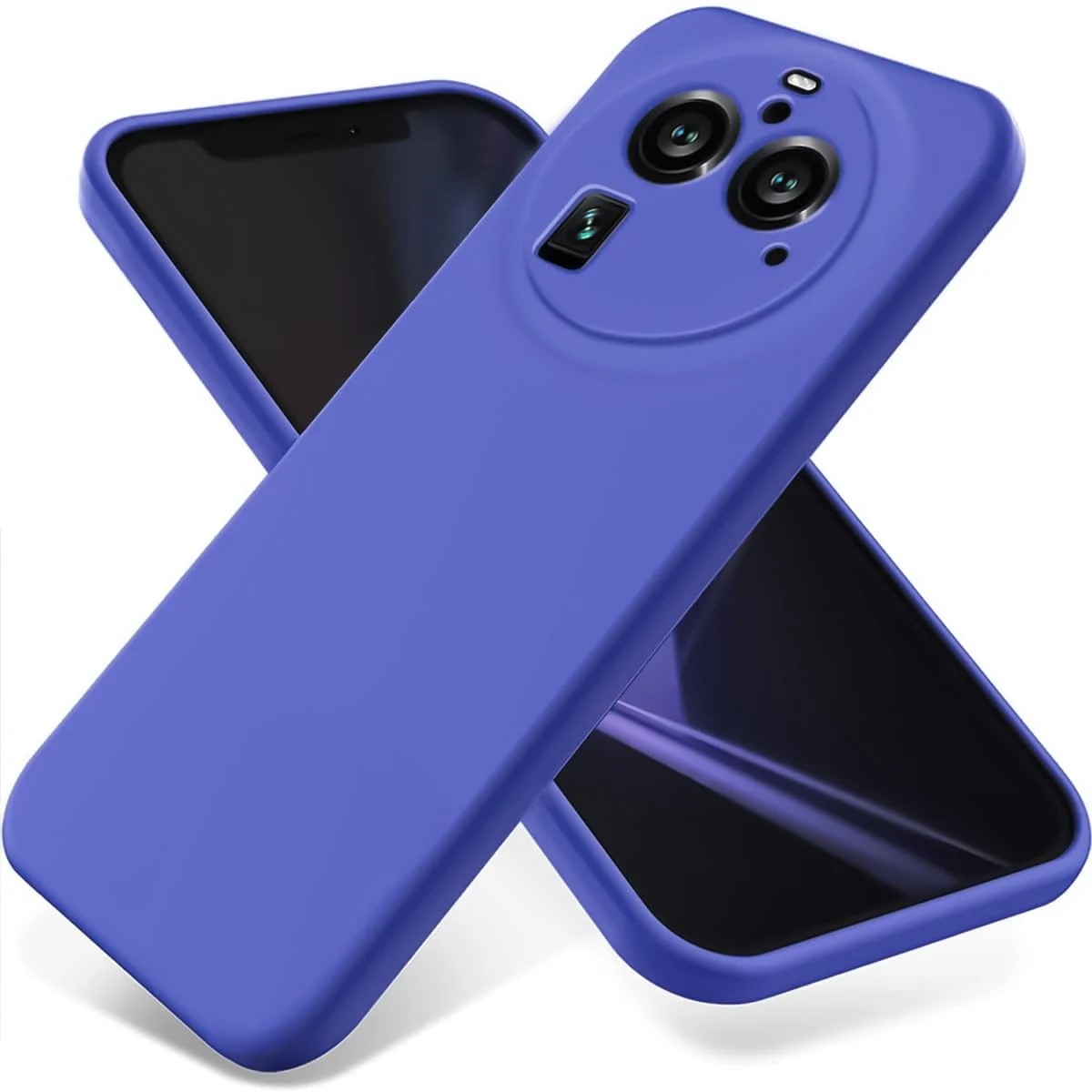 DL3 Mobilak Liquid Silicone Protective Case with Soft Microfiber Lining with Full Camera Protection for OPPO Find X6 Pro - Light Blue