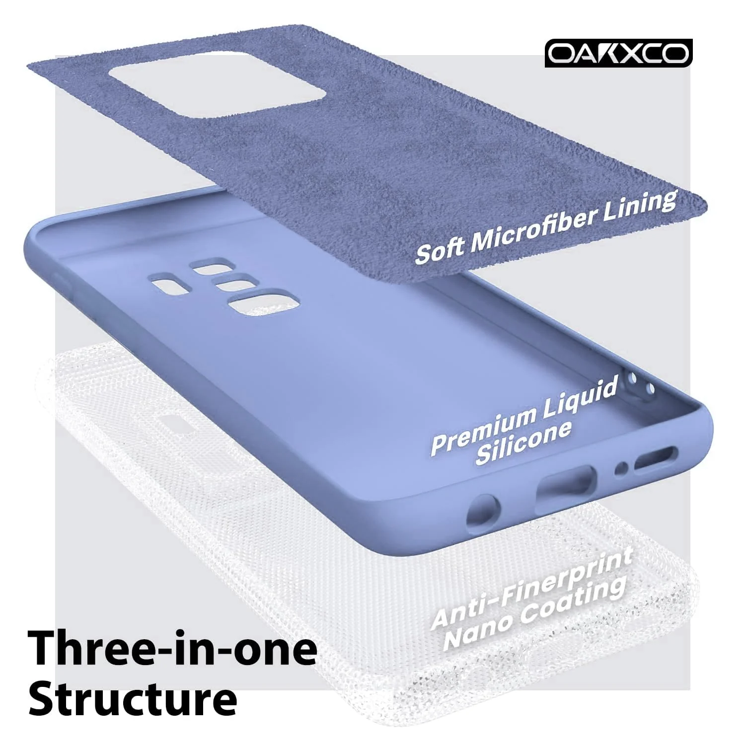 DL3 Mobilak Liquid Silicone Protective Case with Soft Microfiber Lining with Full Camera Protection for Samsung Galaxy S9 Plus - Baby Blue