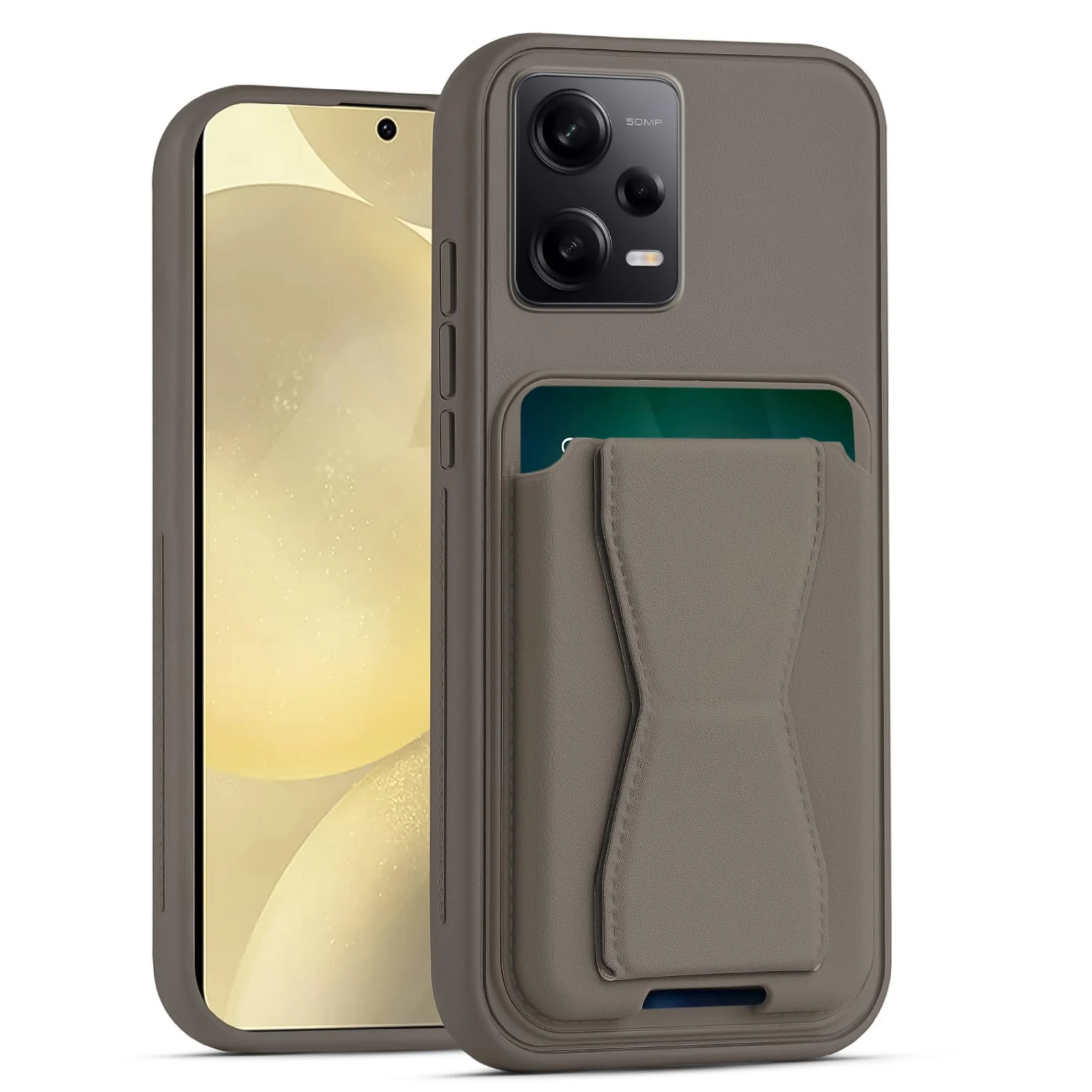 DL3 Mobilak Leather Wallet Case with Card Slot for Xiaomi Redmi Note 14 4G (Not 5G), Leather Back with Camera Protection and Shockproof Design - Titanium