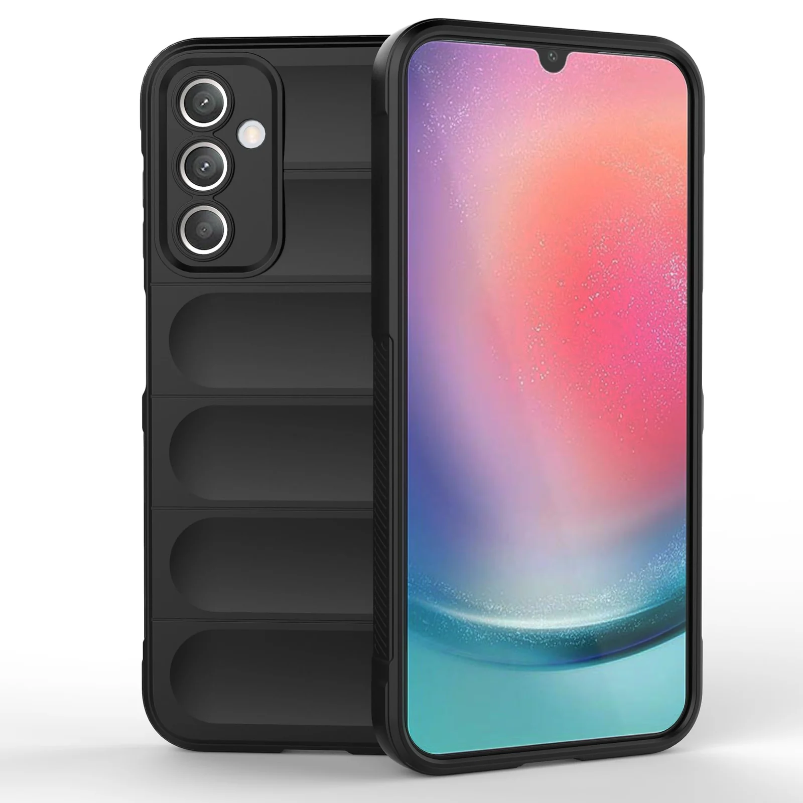DL3 Mobilak Silicone Case for Samsung Galaxy A15 Heavy Duty Protective [Slim Fit] Shockproof Soft Flexible Protective Design Shock-Absorption TPU Cover With Camera Protection - Black