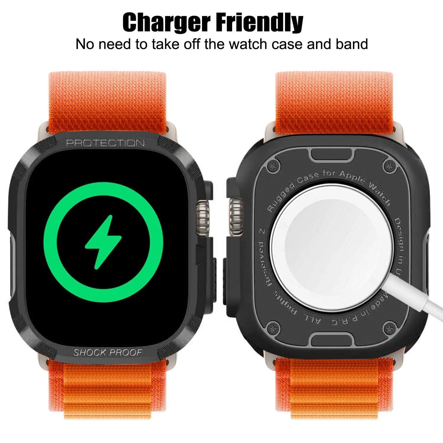 DL3 Mobilak Compatible for Apple Watch Ultra 49mm Rugged Case All Around Shockproof TPU Protective Cover Bumper Lightweight and Shock Absorbent for Apple Watch Ultra 49mm - Black