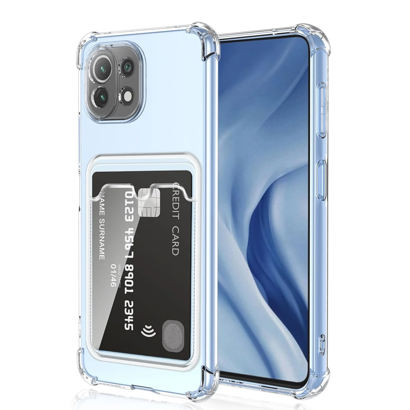 DL3 Mobilak Clear TPU Wallet Case with Card Slot and Camera Protection for Xiaomi Mi 11 Lite 4G / 5G & Mi11 Lite 5G NE - Clear