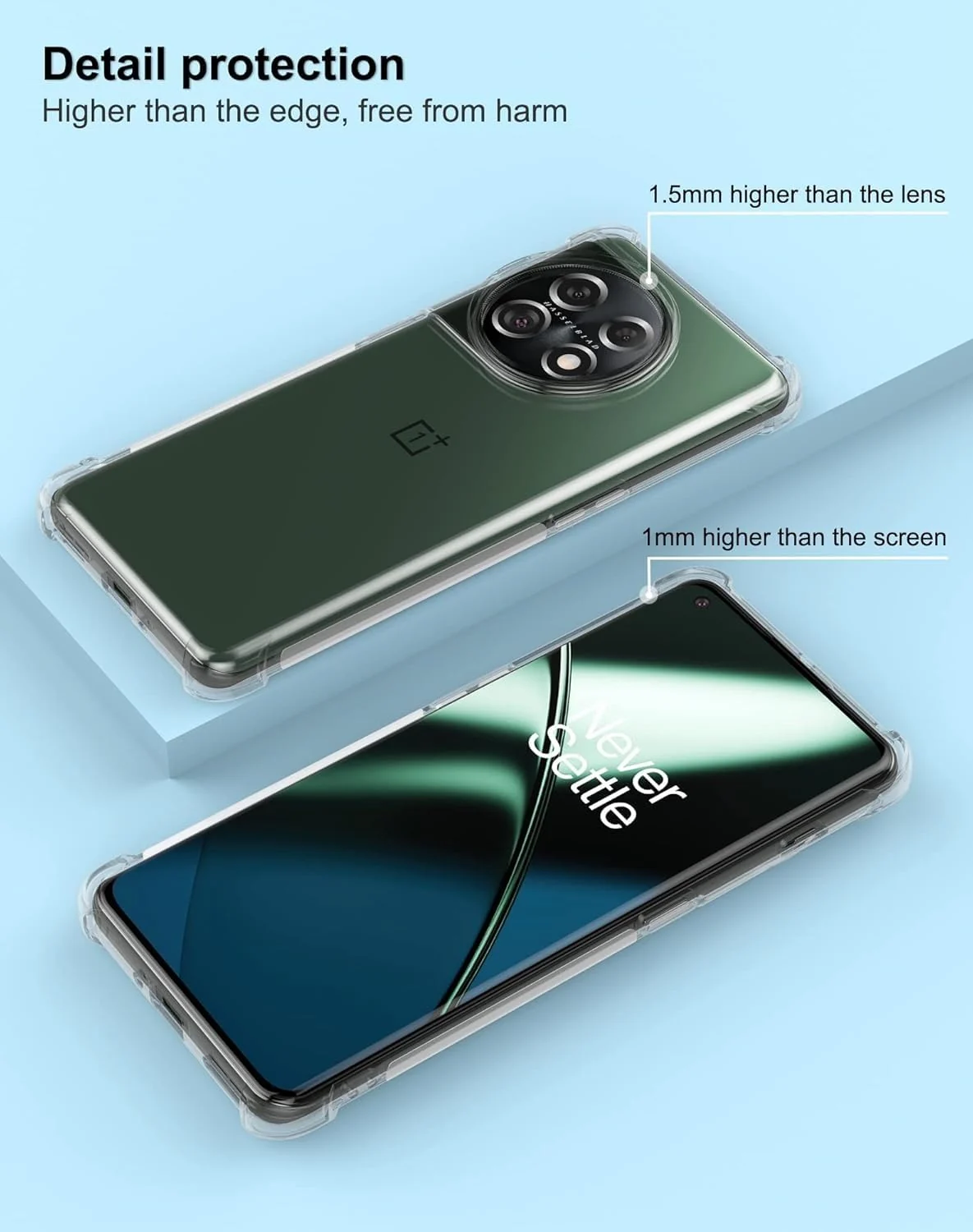 DL3 Mobilak Case Compatible with OnePlus 11R 5G, Cover Silicone TPU Gorilla Anti-shock Protector Camera Shockproof Corners - Clear