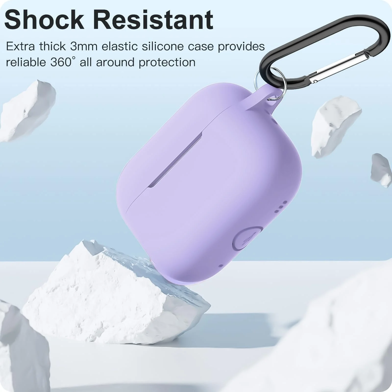 DL3 Mobilak Compatible with AirPods Pro 3 (2025) Generation Case Cover, Protective Silicone Skin with Keychain for Women Men for Apple AirPods Pro Gen 3 (2025), Front LED Visible - Banana violet