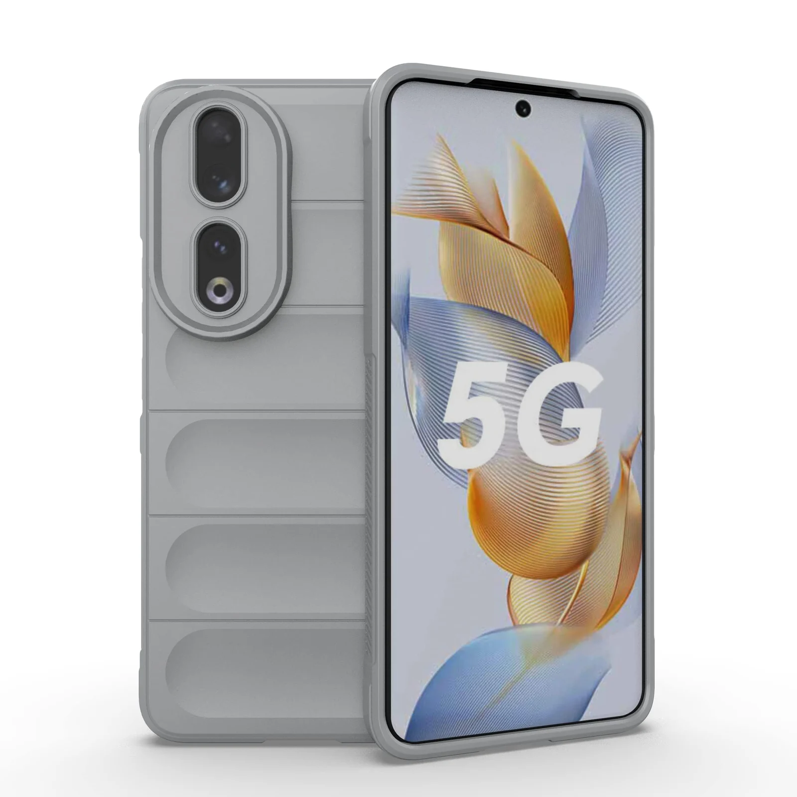 DL3 Mobilak Soft Silicone Protective Case for Honor 90 with Camera Protection and Shockproof Design - Gray