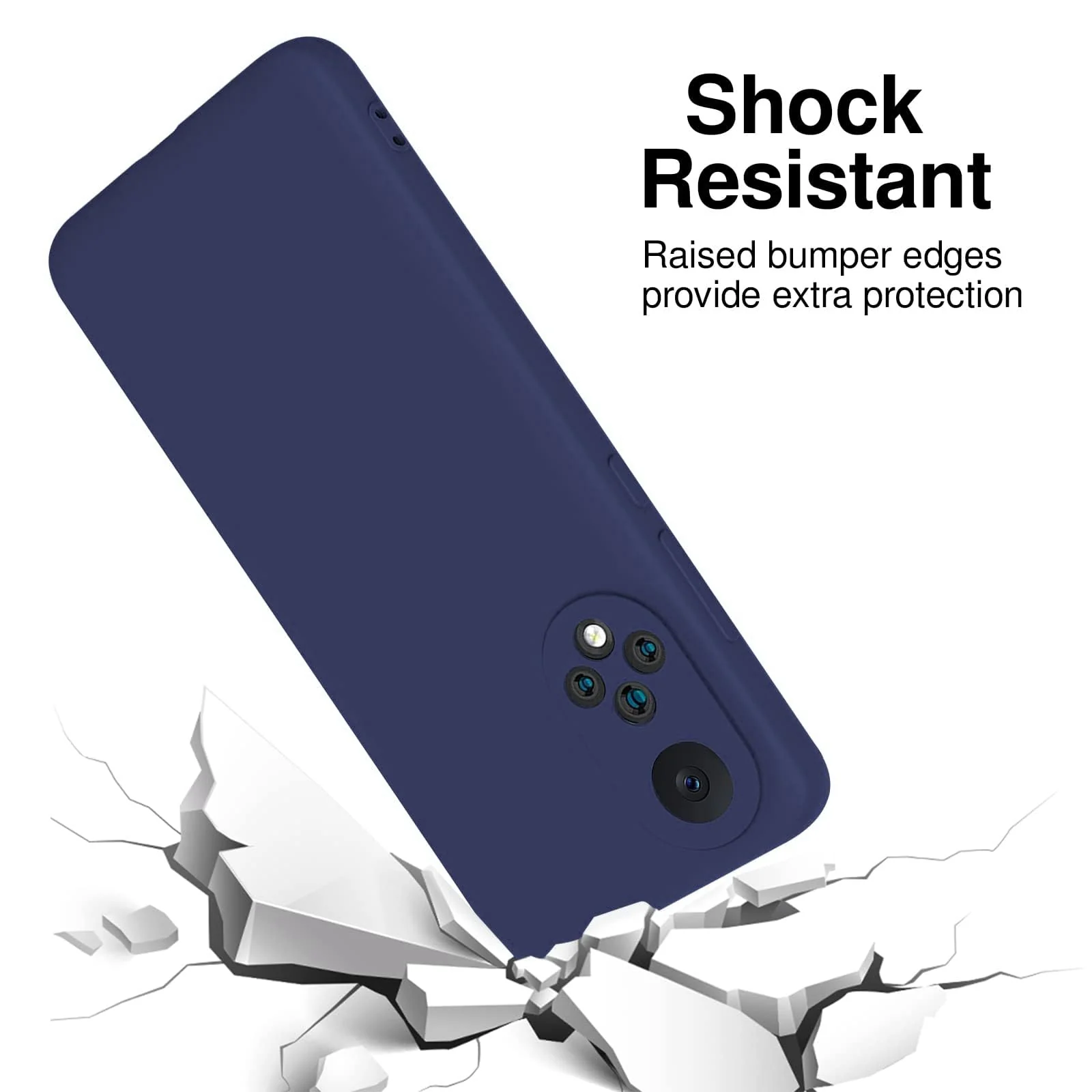 DL3 Mobilak Silicone Protective Case for Honor 50 / Huawei Nova 9, Shock-absorbing protection, Scratch-resistant surface, Soft microfiber lining - Blue 2