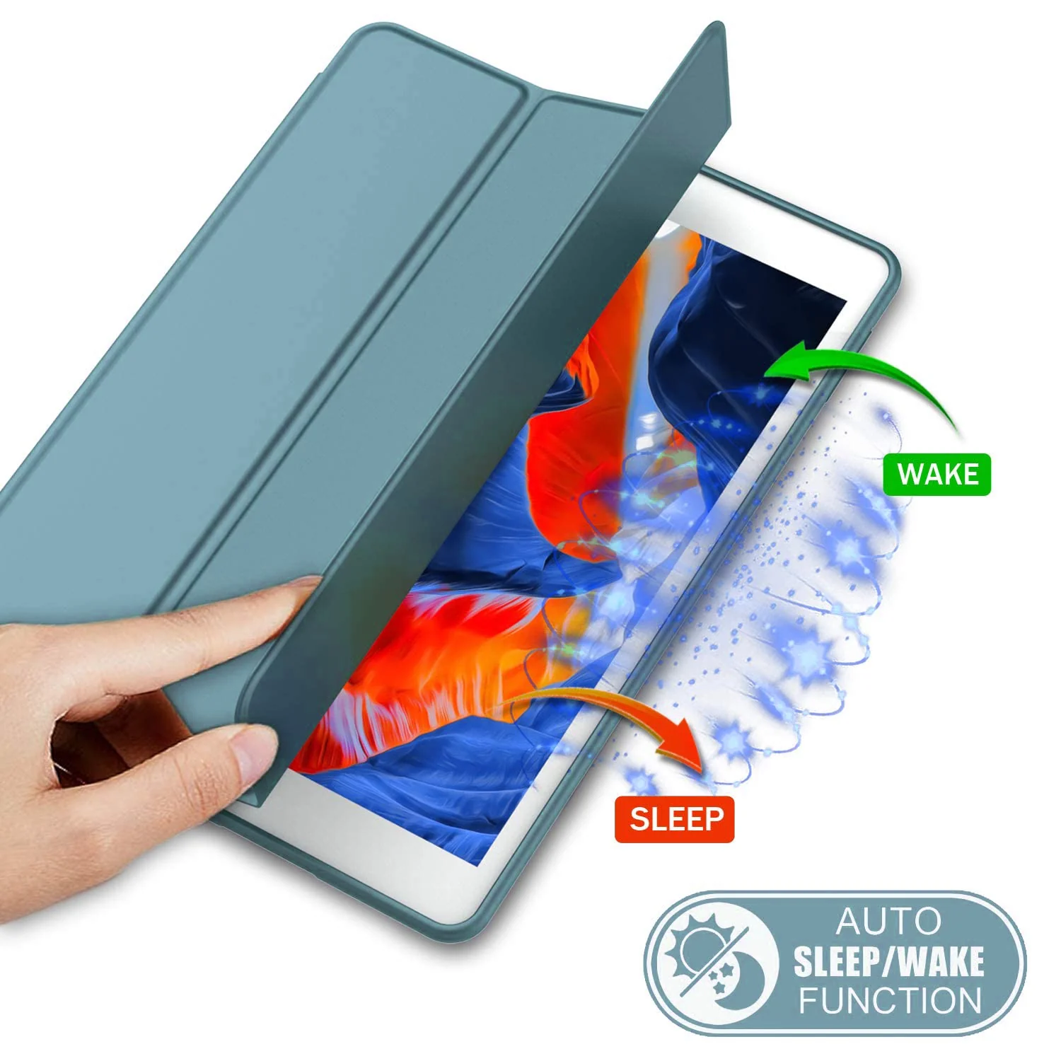 DL3 Mobilak Smart Case for Samsung Galaxy Tab S8 Plus 2022/S7 FE/S7 Plus 12.4 with Pencil Holder, Soft TPU Smart Stand Back Cover Auto Wake/Sleep Feature - Green
