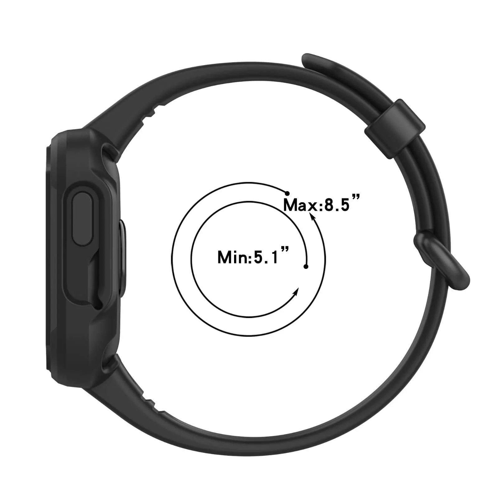 DL3 Mobilak Replacement Wrist Band Compatible with Xiaomi MI Watch Lite/Redmi Watch 2 Lite/Poco Watch/Redmi Watch 2/Horloge 2, Adjustable Soft Silicone Wrist Strap with Cover ( ), unisex-adult - Black