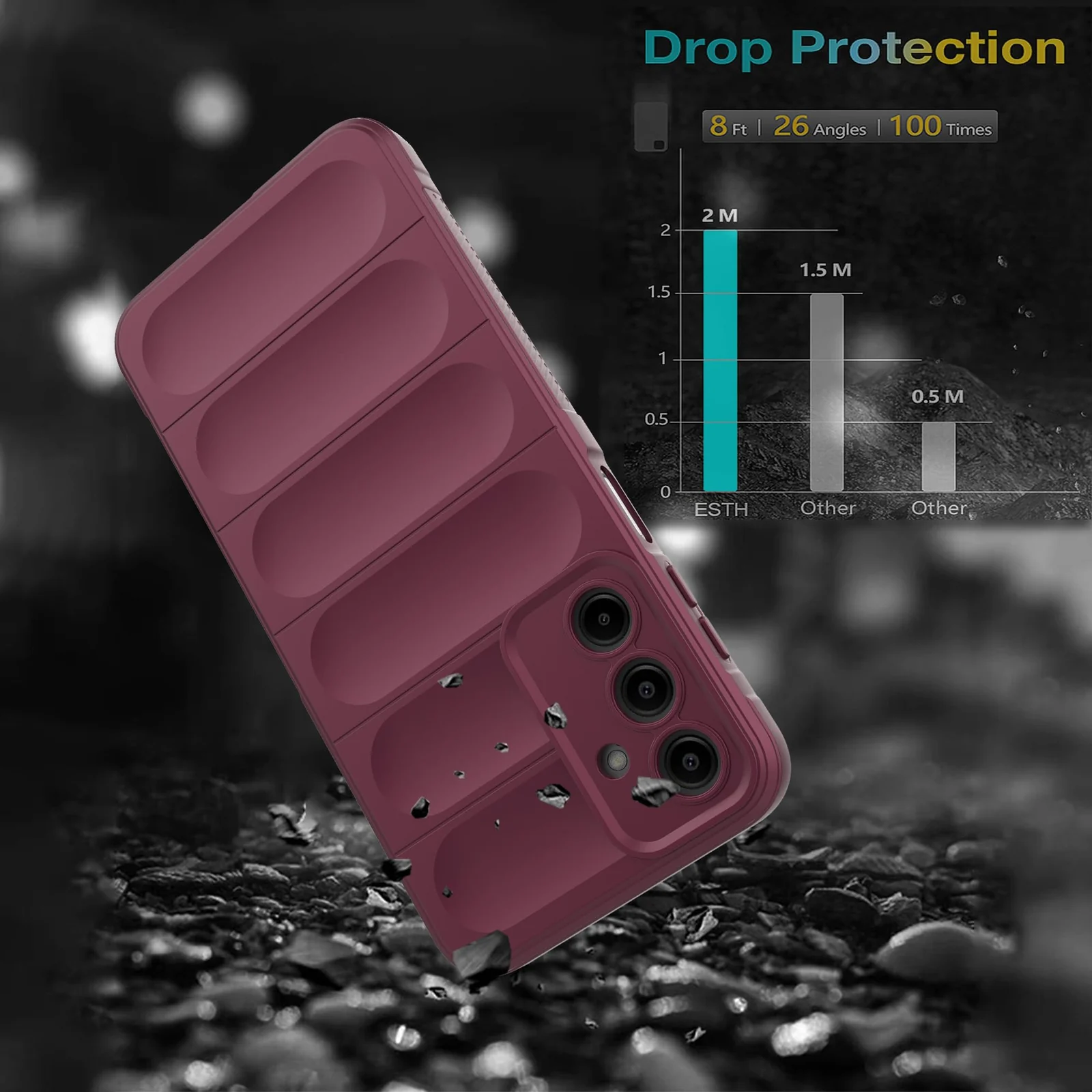 DL3 Mobilak Silicone Case for Samsung Galaxy A25 Heavy Duty Protective [Slim Fit] Shockproof Soft Flexible Protective Design Shock-Absorption TPU Cover With Camera Protection - Wine Red