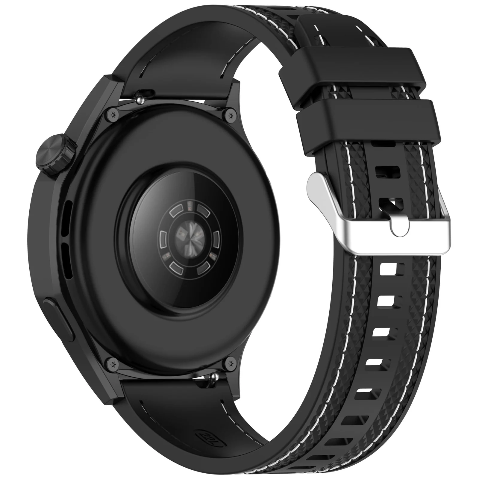 DL3 Mobilak 22mm Rubber Strap Compatible with Huawei Watch GT 6 46mm/GT 6 Pro/GT5 46mm/GT 5 Pro/GT4 46mm/GT 3 Pro, Soft Durable Bracelet Nylon Silicone Replacement Band for Huawei Watch 4 Pro/Watch 3 - Black
