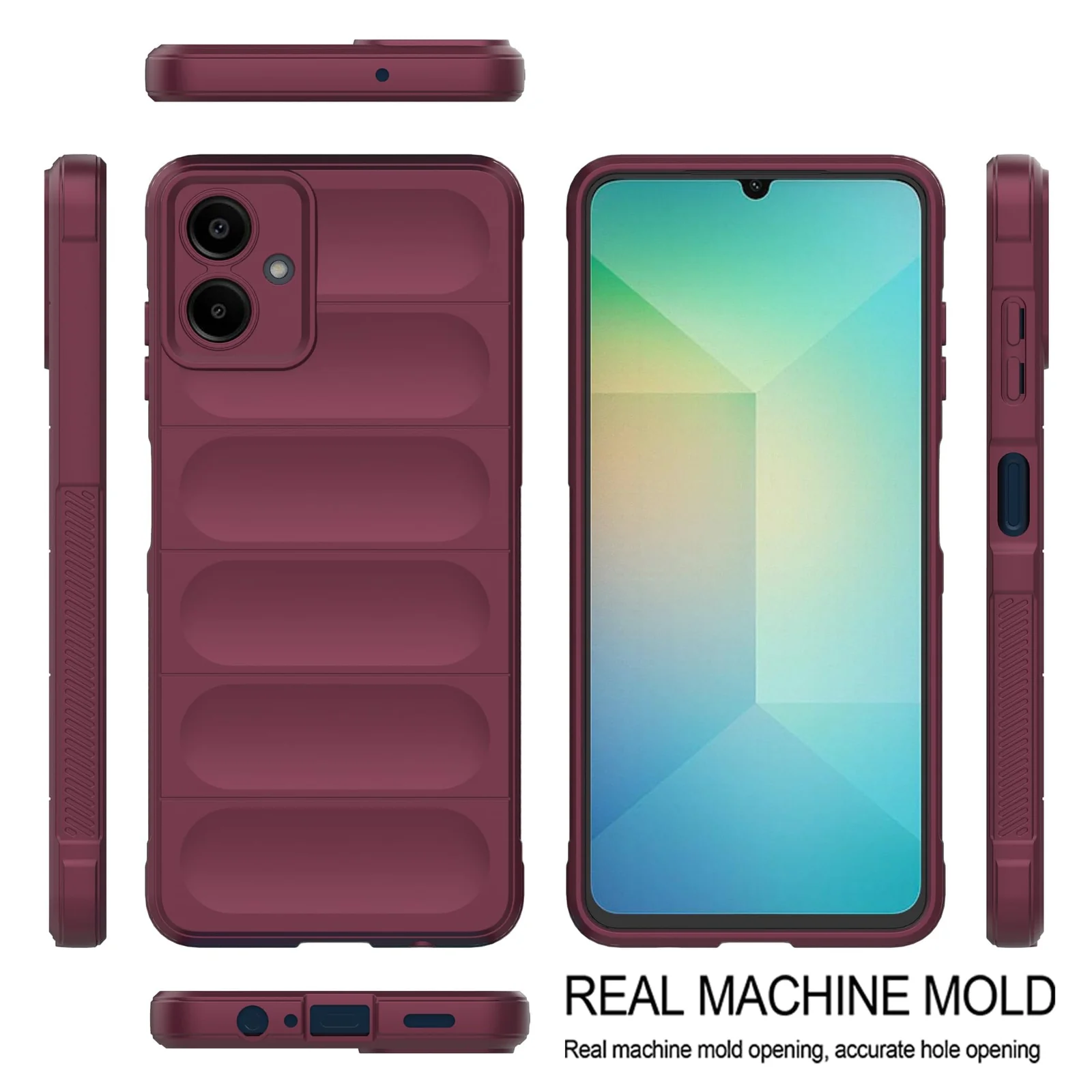 DL3 Mobilak Flexible Silicone and TPU Protective Case with Camera Protection for Samsung Galaxy A06 - Wine Red
