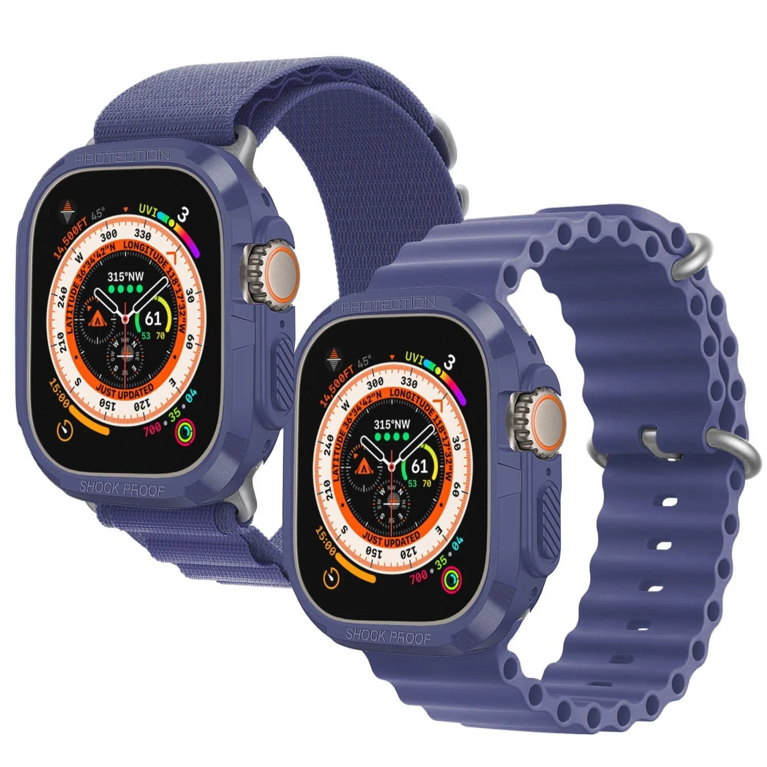 DL3 Mobilak Compatible for Apple Watch Ultra 49mm Rugged Case All Around Shockproof TPU Protective Cover Bumper Lightweight and Shock Absorbent for Apple Watch Ultra 49mm - Blue