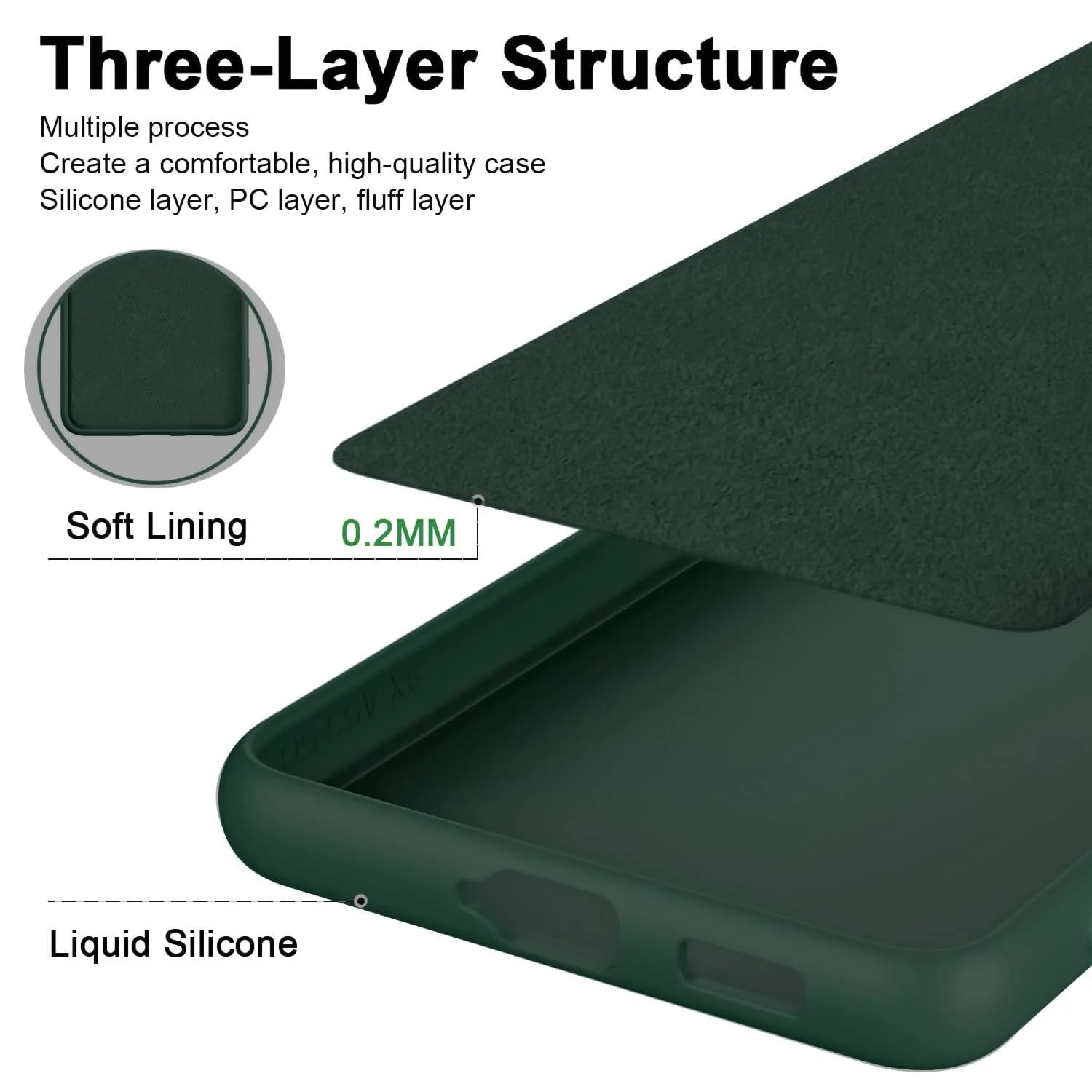 DL3 Mobilak Liquid Silicone Case for realme 13 5G / realme 12 5G / realme 12X 5G, Shock-absorbing protection, Scratch-resistant surface, Soft microfiber lining - Green