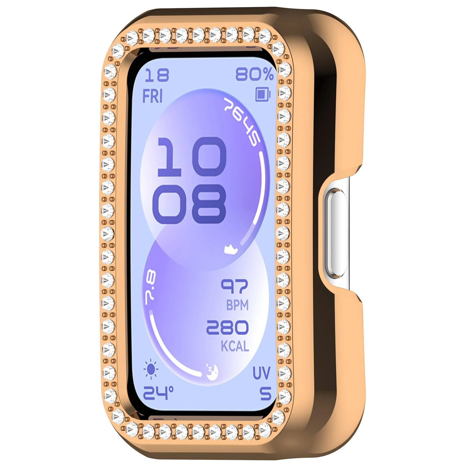MOBIGON Crystal Bling PC Frame Case for Huawei Band 11, Rose Gold