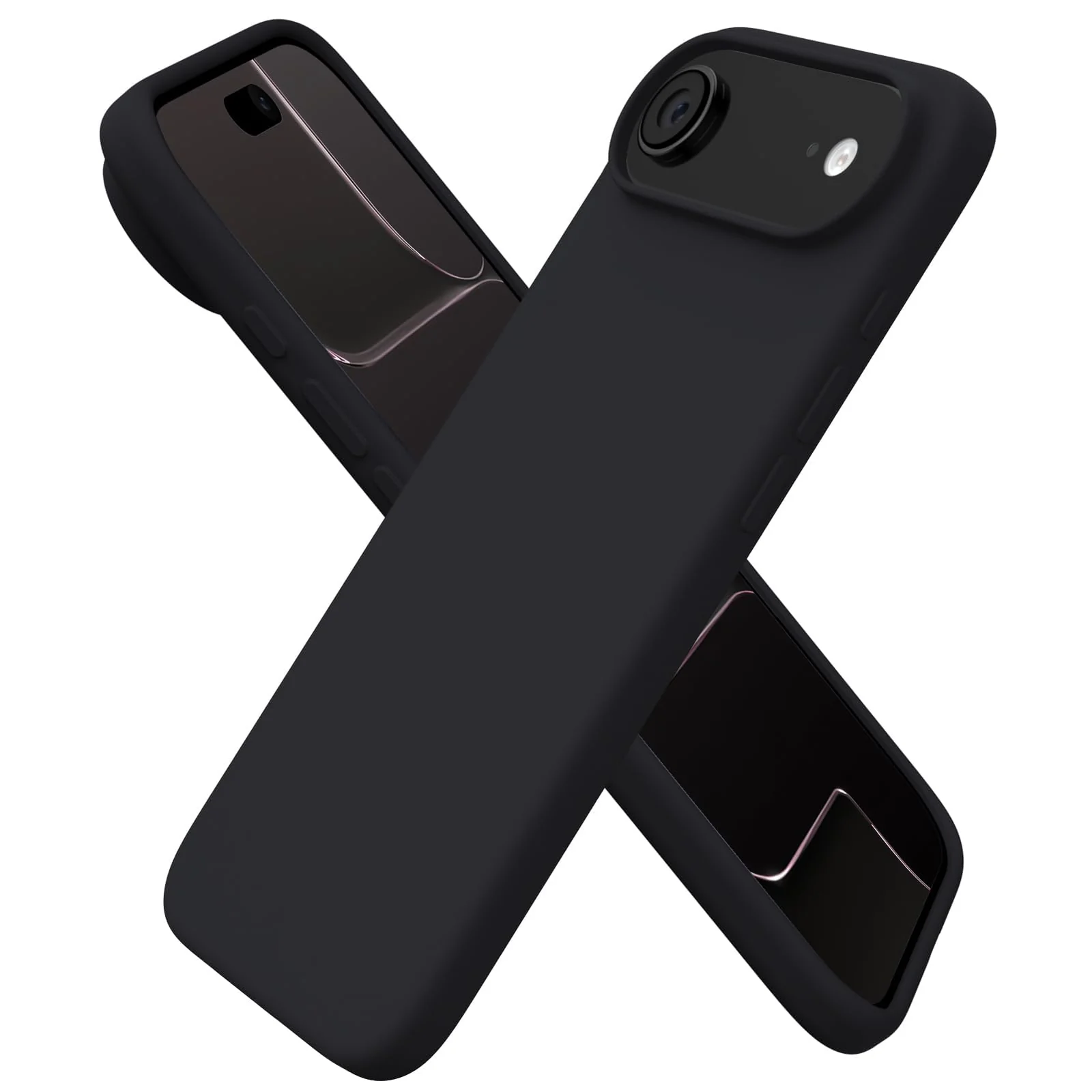 DL3 Mobilak Liquid Silicone Protective Case for iPhone 17 Air 6.5-Inch with Microfiber Lining and Shockproof Design - Black