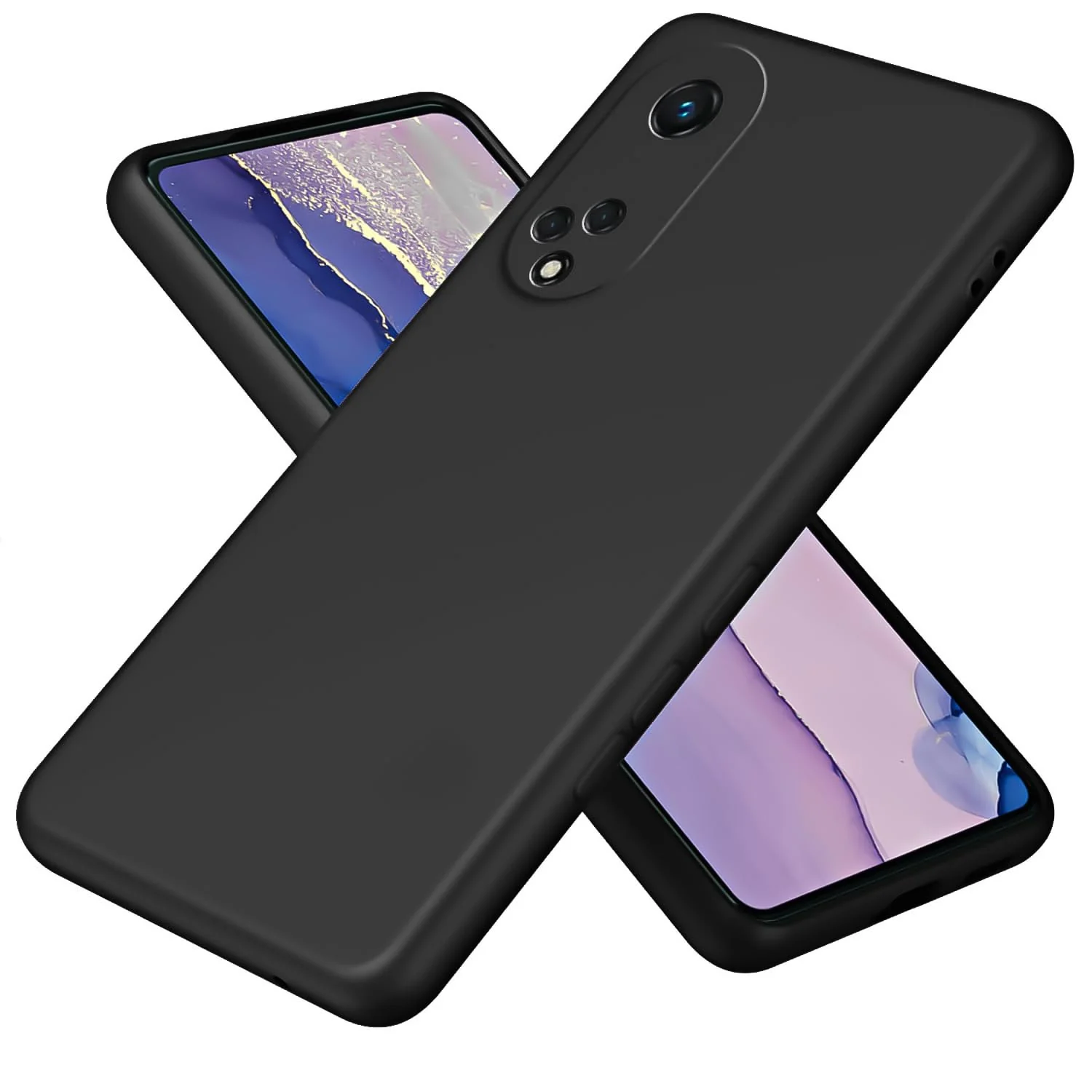 DL3 Mobilak Liquid Silicone Case for OPPO Reno 8T 5G / OPPO A1 Pro, Shock-absorbing protection, Scratch-resistant surface, Soft microfiber lining - Black