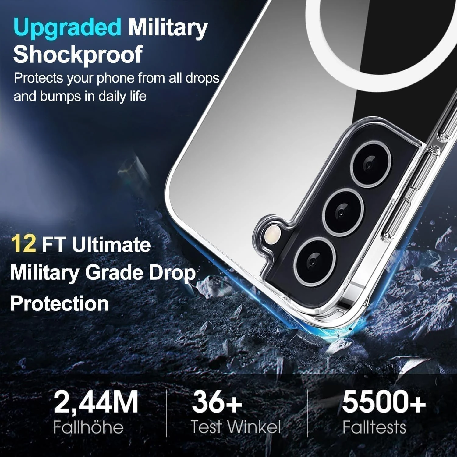 DL3 Mobilak for Samsung Galaxy S21 FE 5G Case [Compatible with MagSafe] [Strong Magnet] [Non-Yellowing] Magnetic Slim Thin Bumper Phone Cover, Lightweight, and Durable - Clear