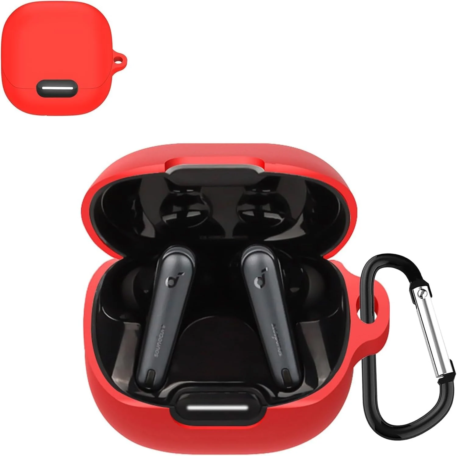 Soundcore Liberty 4 NC Earbuds — DL3 MOBILAK Silicone Case Compatible with Soundcore Liberty 4 NC Earbuds, Soft Silicone Protective Case Cover, Shockproof Sleeve with Carabiner