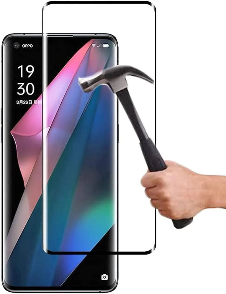 DL3 Mobilak Full Curved 5D Glass Screen Protector Full Glue For OPPO Find X3 Pro - Black