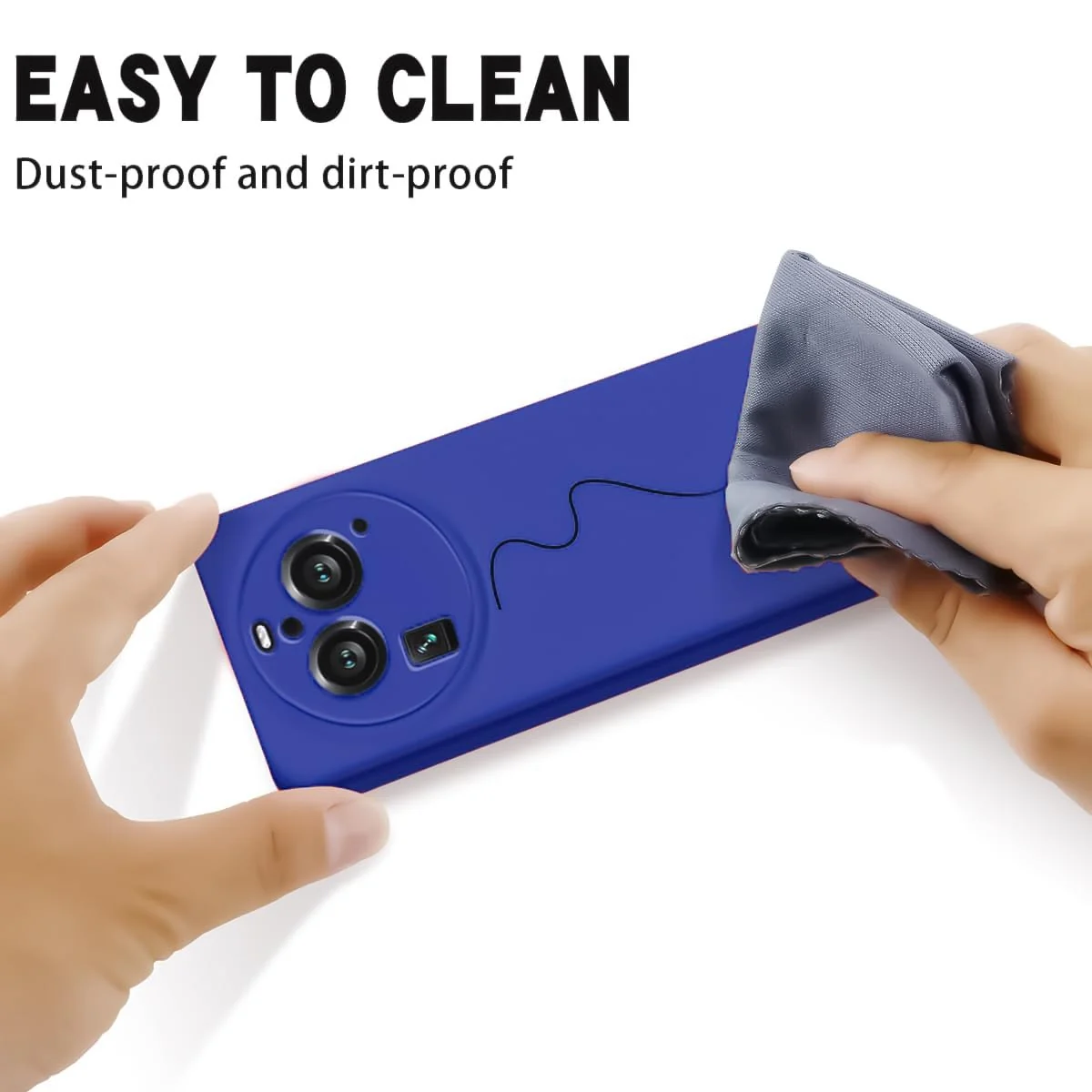 DL3 Mobilak Liquid Silicone Protective Case with Soft Microfiber Lining with Full Camera Protection for OPPO Find X6 Pro - Pepsi