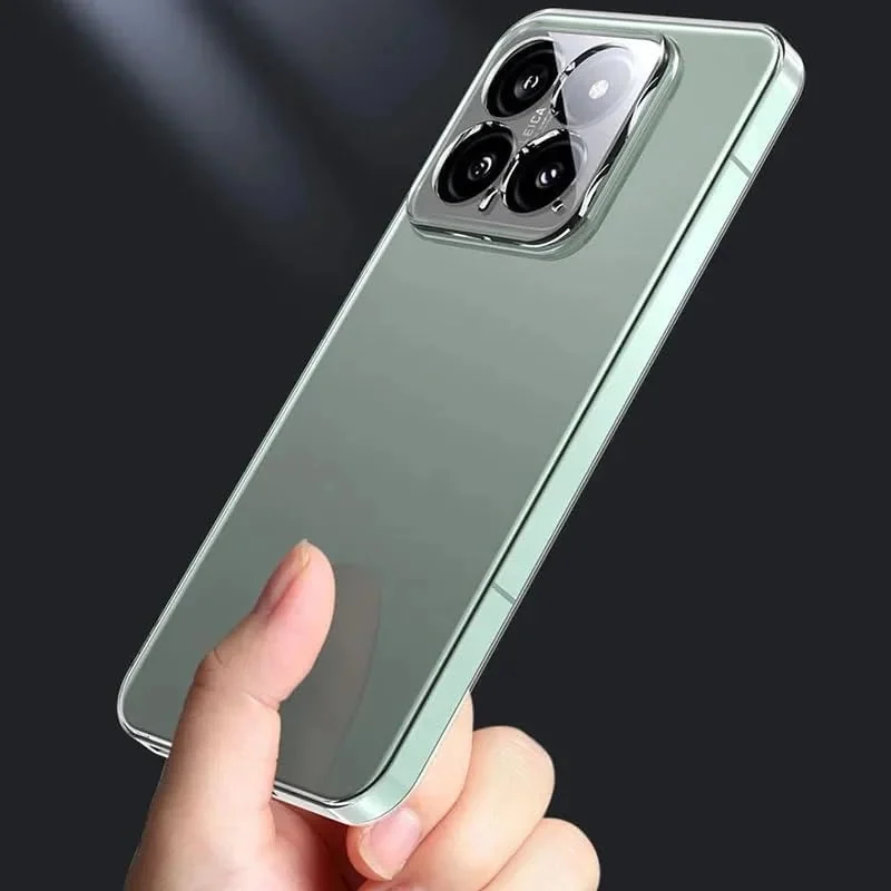 DL3 Mobilak Case Compatible with Xiaomi 14 Case Crystal Soft TPU Gel Case Flexible Silicone Anti-Scratch Camera Protection TPU Cover - Clear