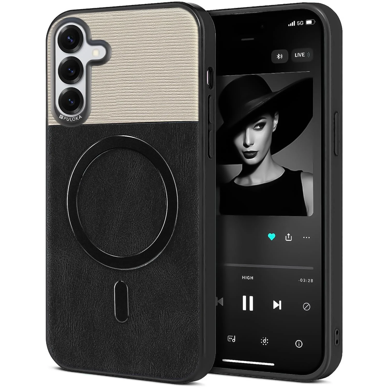 DL3 Mobilak Leather Wallet Case with Card Slot for Samsung Galaxy S25 FE with Camera Protection and MagSafe Compatibility
