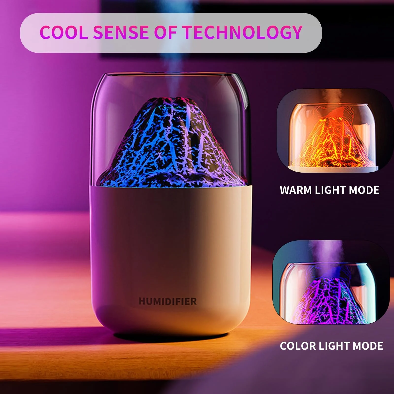 MOBIGON Volcano Mist 300 ml Aroma Diffuser and Humidifier, White